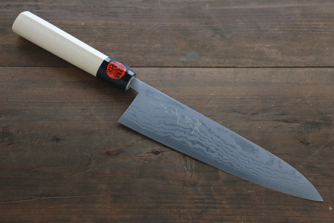 Shigeki Tanaka Blue Steel No.2 17 Layer Damascus Gyuto 210mm Magnolia & Water Buffalo Handle - Seisuke Knife