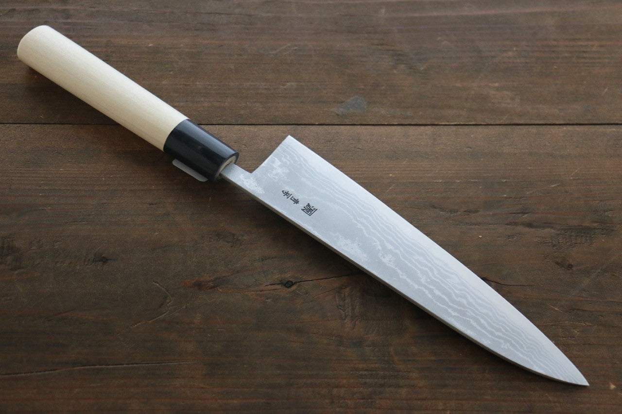 Shigeki Tanaka Blue Steel No.2 17 Layer Damascus Gyuto 210mm Magnolia & Water Buffalo Handle - Seisuke Knife