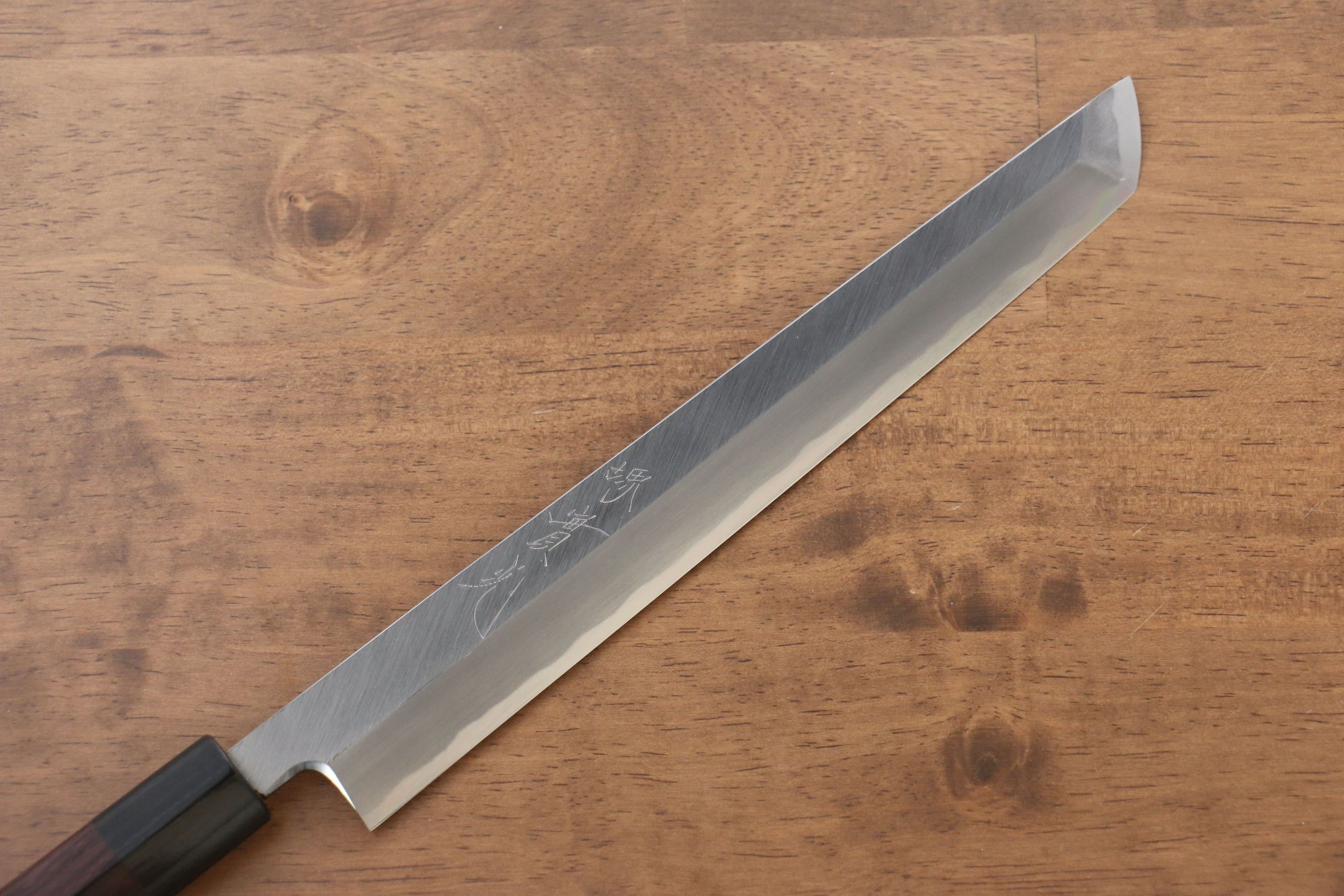 Jikko White Steel No.2 Sakimaru Yanagiba 240mm Shitan Handle - Seisuke Knife