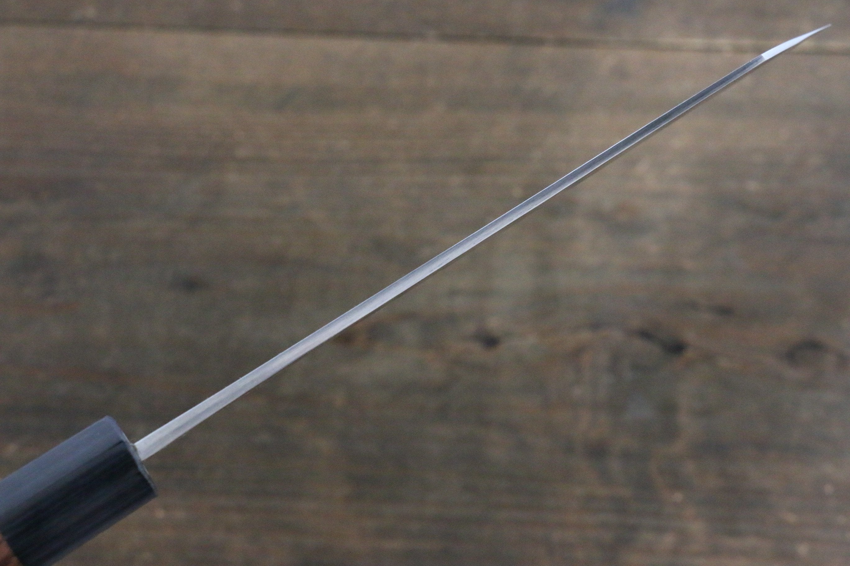 Yoshimi Kato Blue Super Clad Nashiji Bunka Japanese Chef Knife 165mm with Black Honduras Handle - Seisuke Knife
