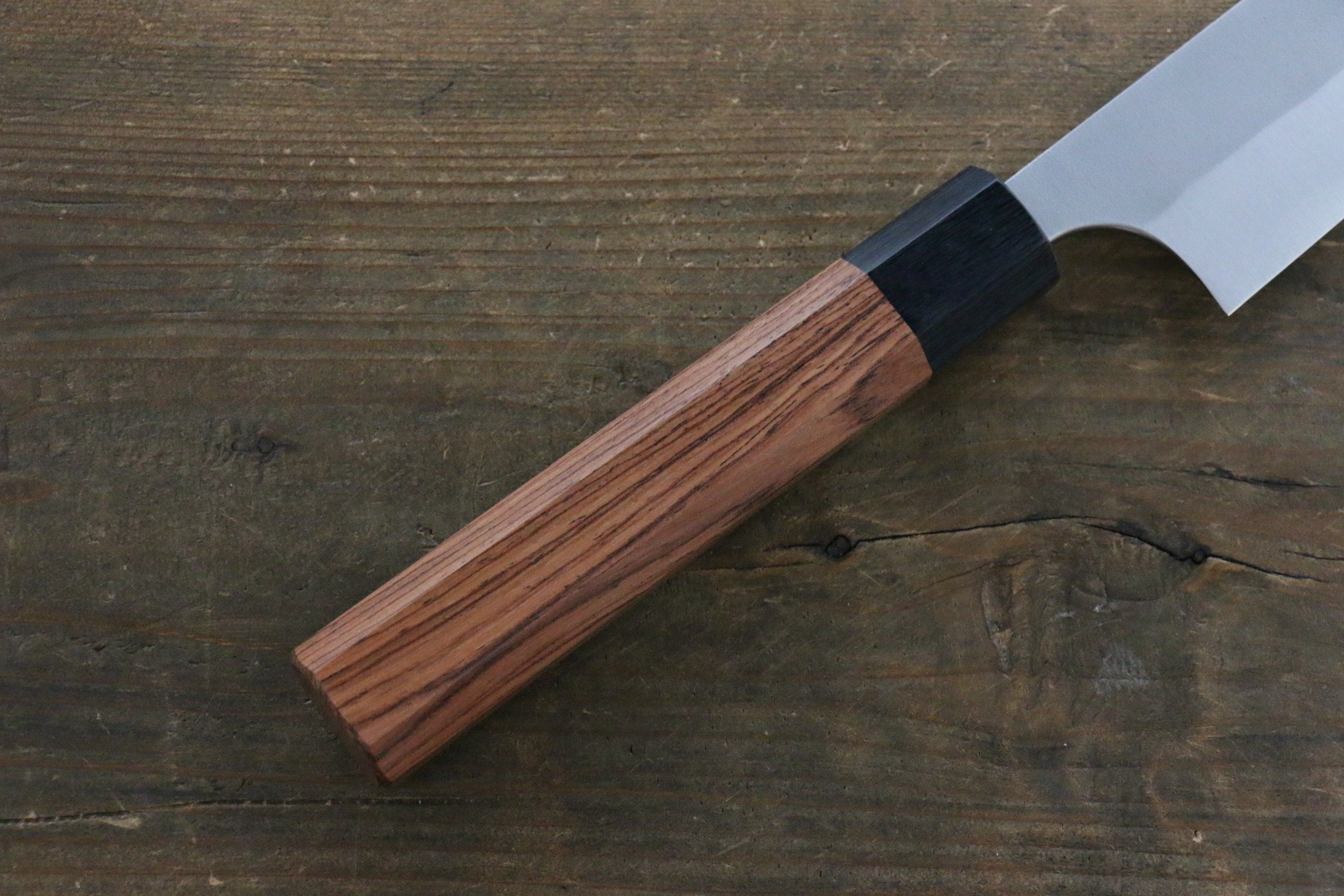 Yoshimi Kato Blue Super Clad Nashiji Sujihiki-Slicer Japanese Chef Knife 270mm with Black Honduras Handle - Seisuke Knife