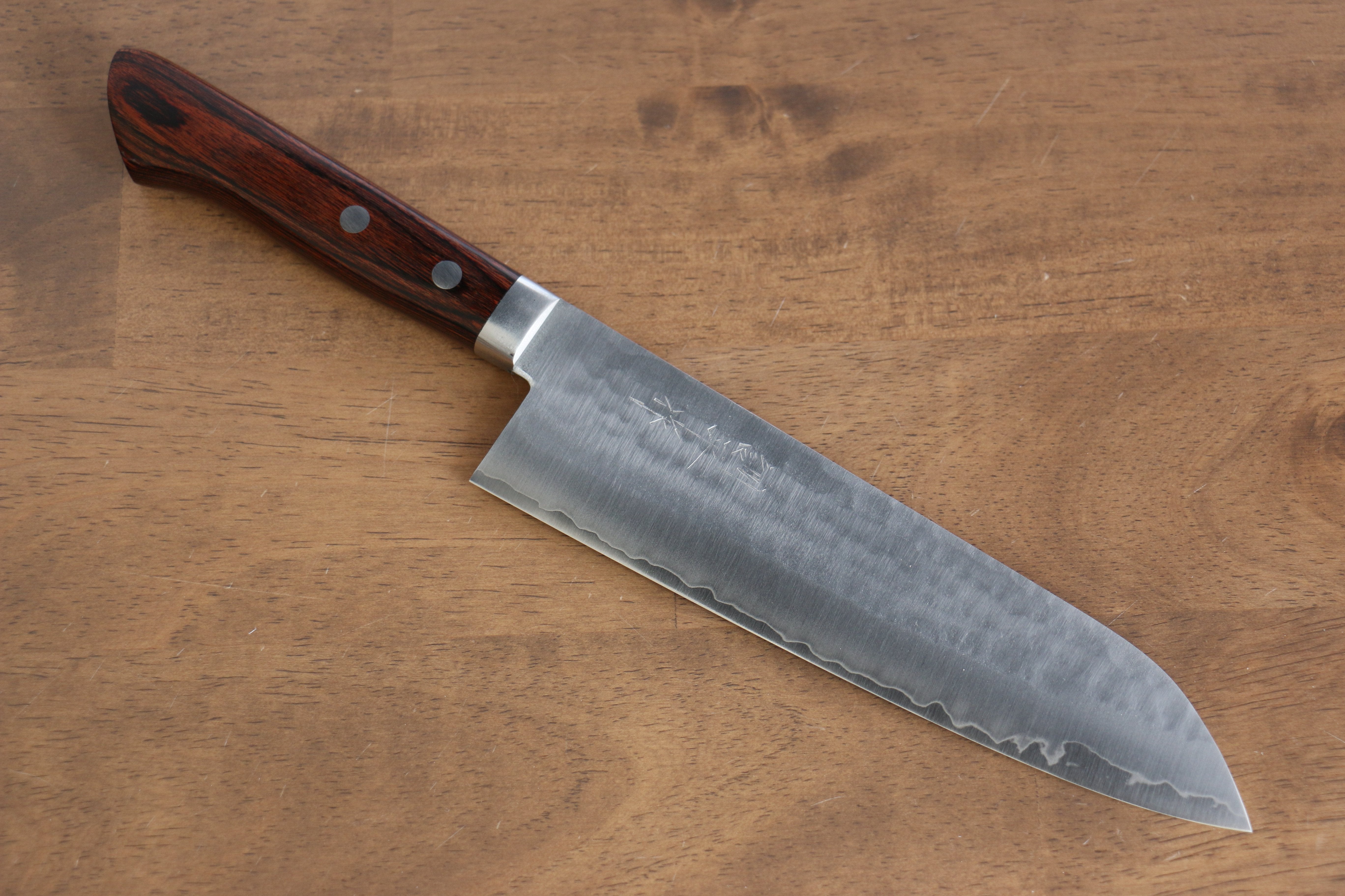 Kunihira Tanzo VG1 Hammered Gyuto 180mm with Mahogany Handle - Seisuke Knife
