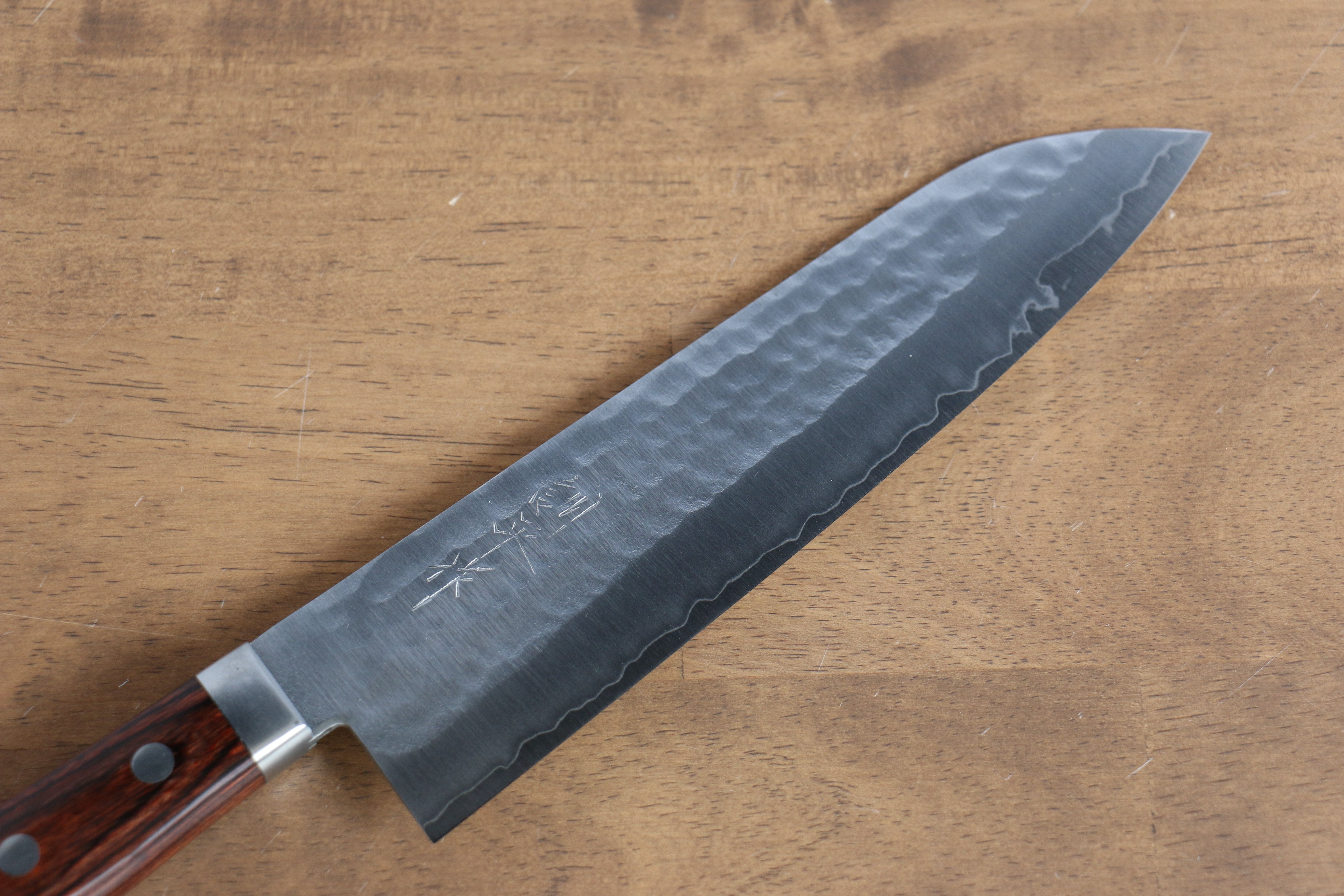 Kunihira Tanzo VG1 Hammered Gyuto 180mm with Mahogany Handle - Seisuke Knife