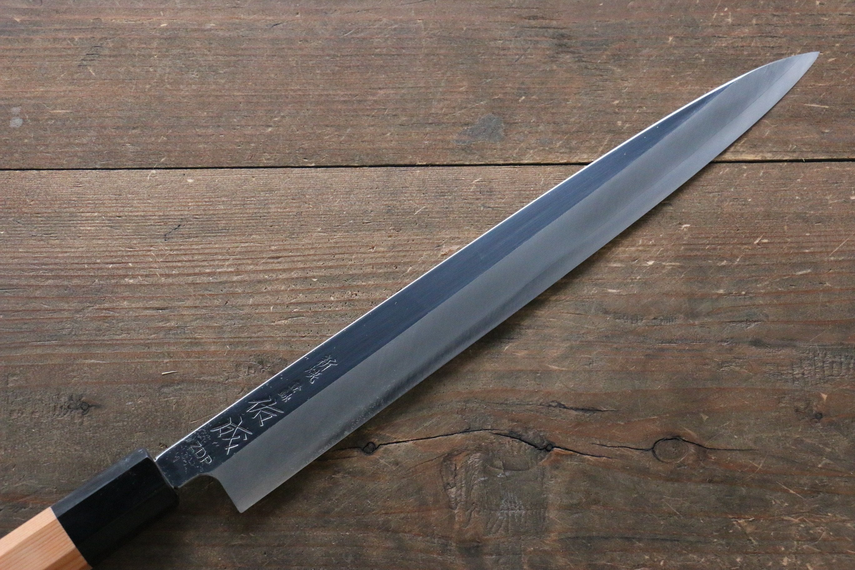 Sukenari ZDP4 Mirrored Finish Yanagiba with Yew Tree Handle - Seisuke Knife