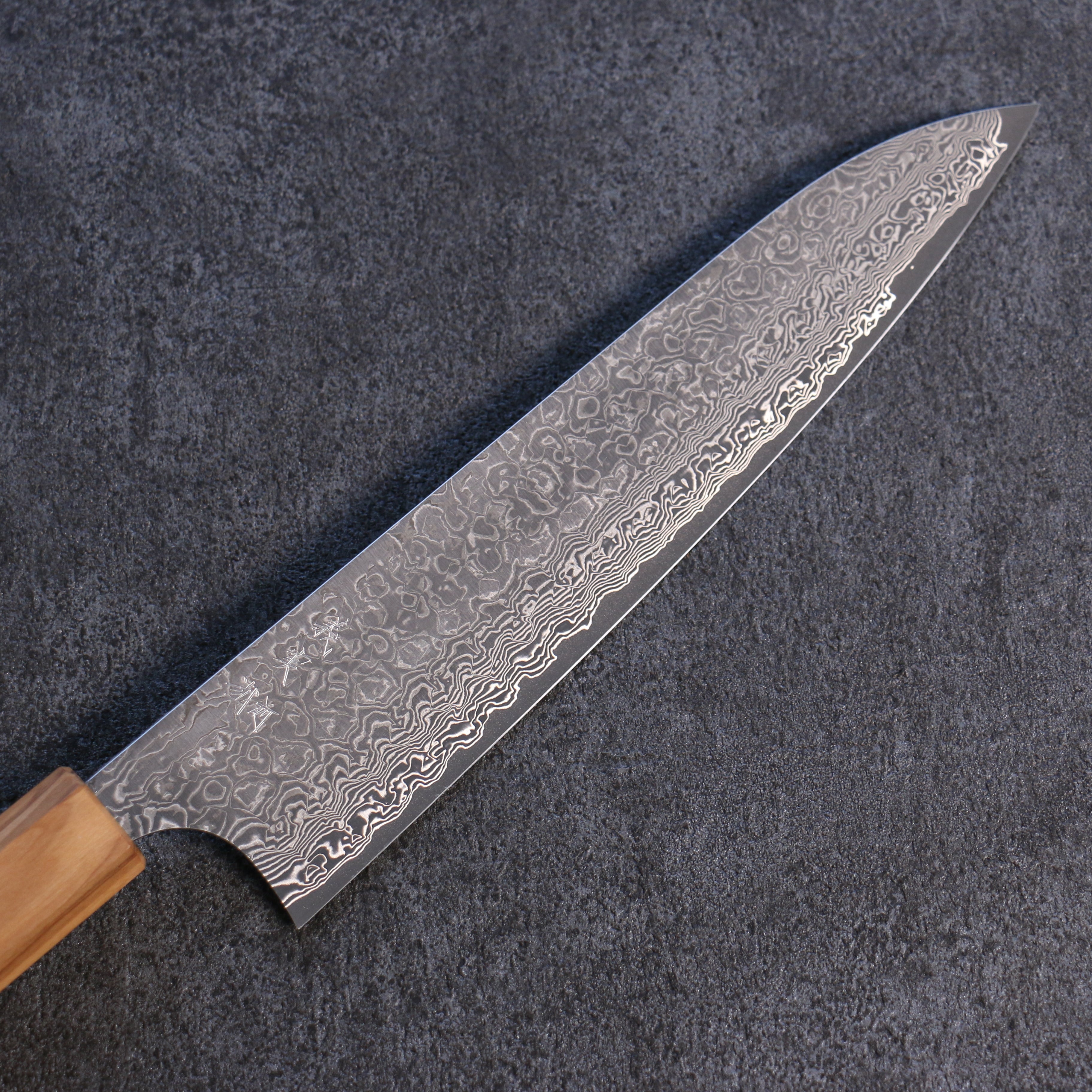 Yoshimi Kato VG10 Damascus Gyuto 210mm with Olive Wood Handle - Seisuke Knife