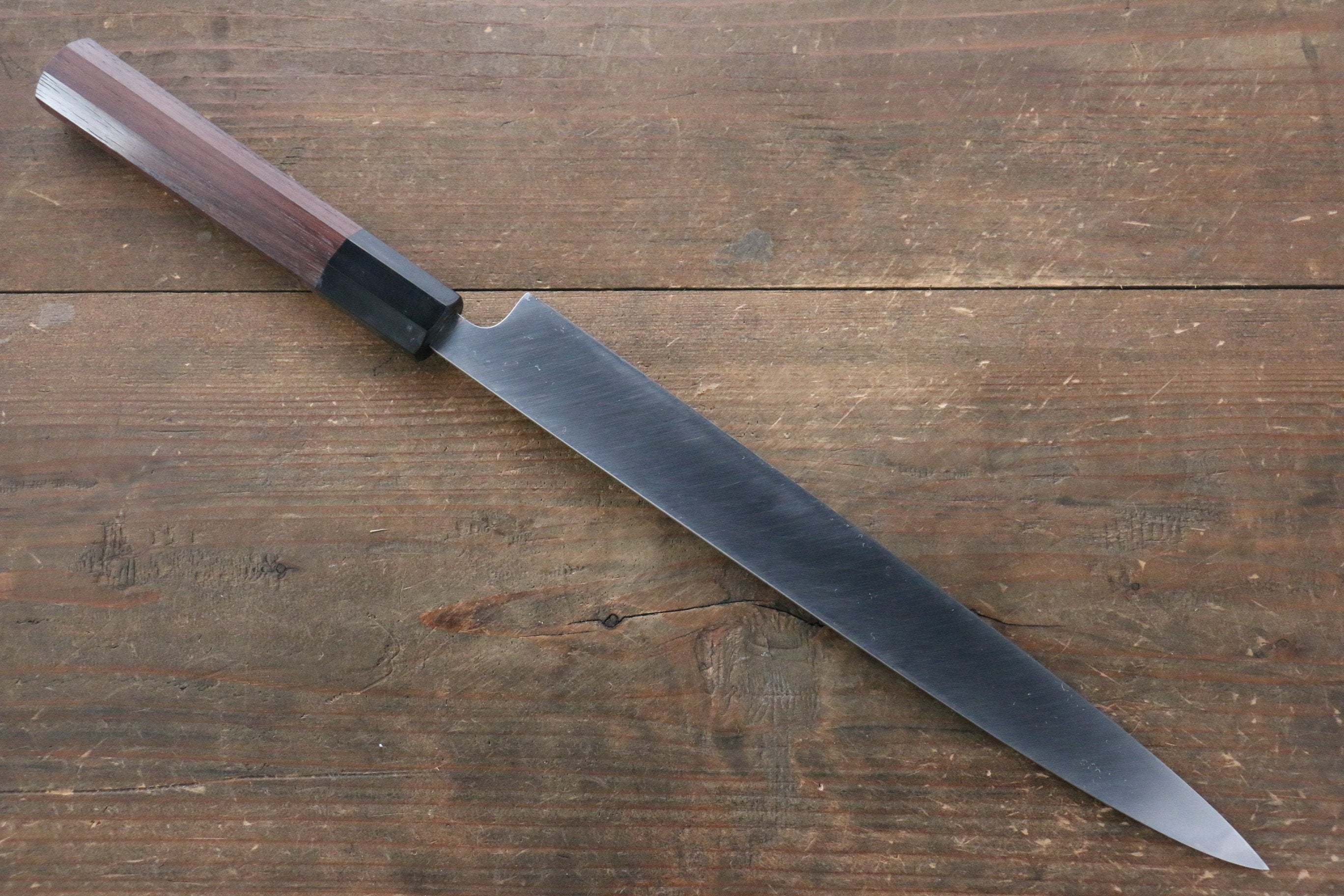 Sukenari super X Mirrored Finish Yanagiba with Magnolia Handle - Seisuke Knife