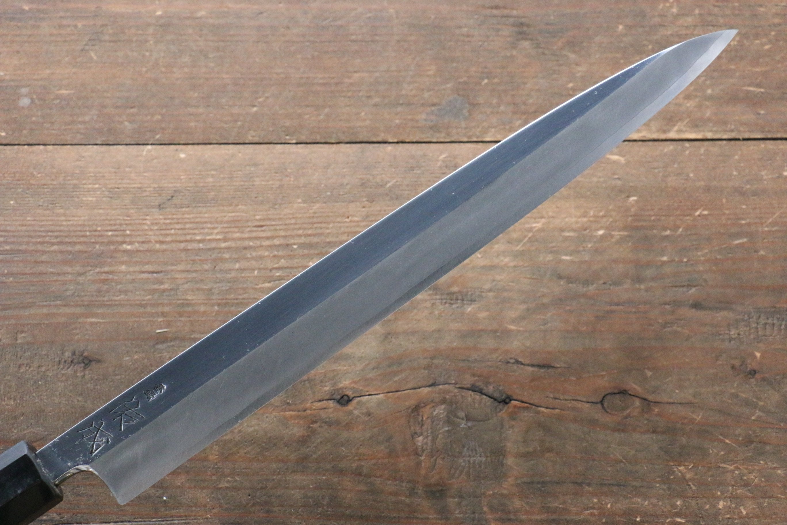 Sukenari super X Mirrored Finish Yanagiba with Magnolia Handle - Seisuke Knife