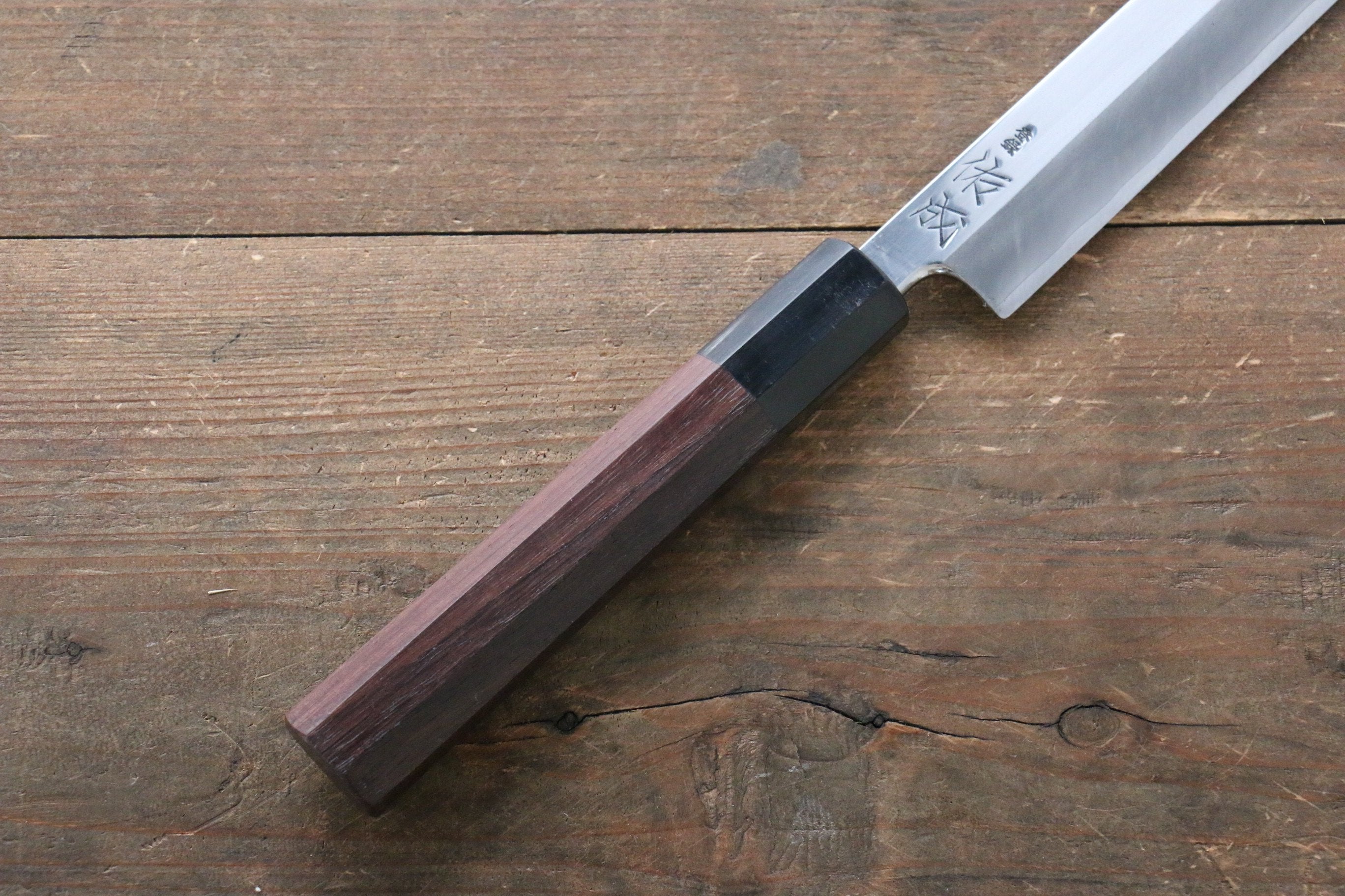 Sukenari super X Mirrored Finish Yanagiba with Magnolia Handle - Seisuke Knife