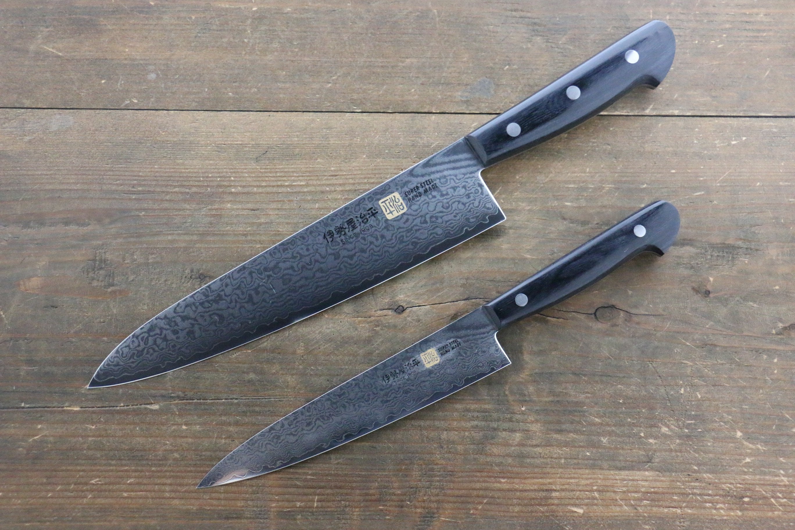 Iseya VG10 G-Series 33 Layer Damascus Japanese Chef's Petty 150mm & Gyuto 210mm Set - Seisuke Knife