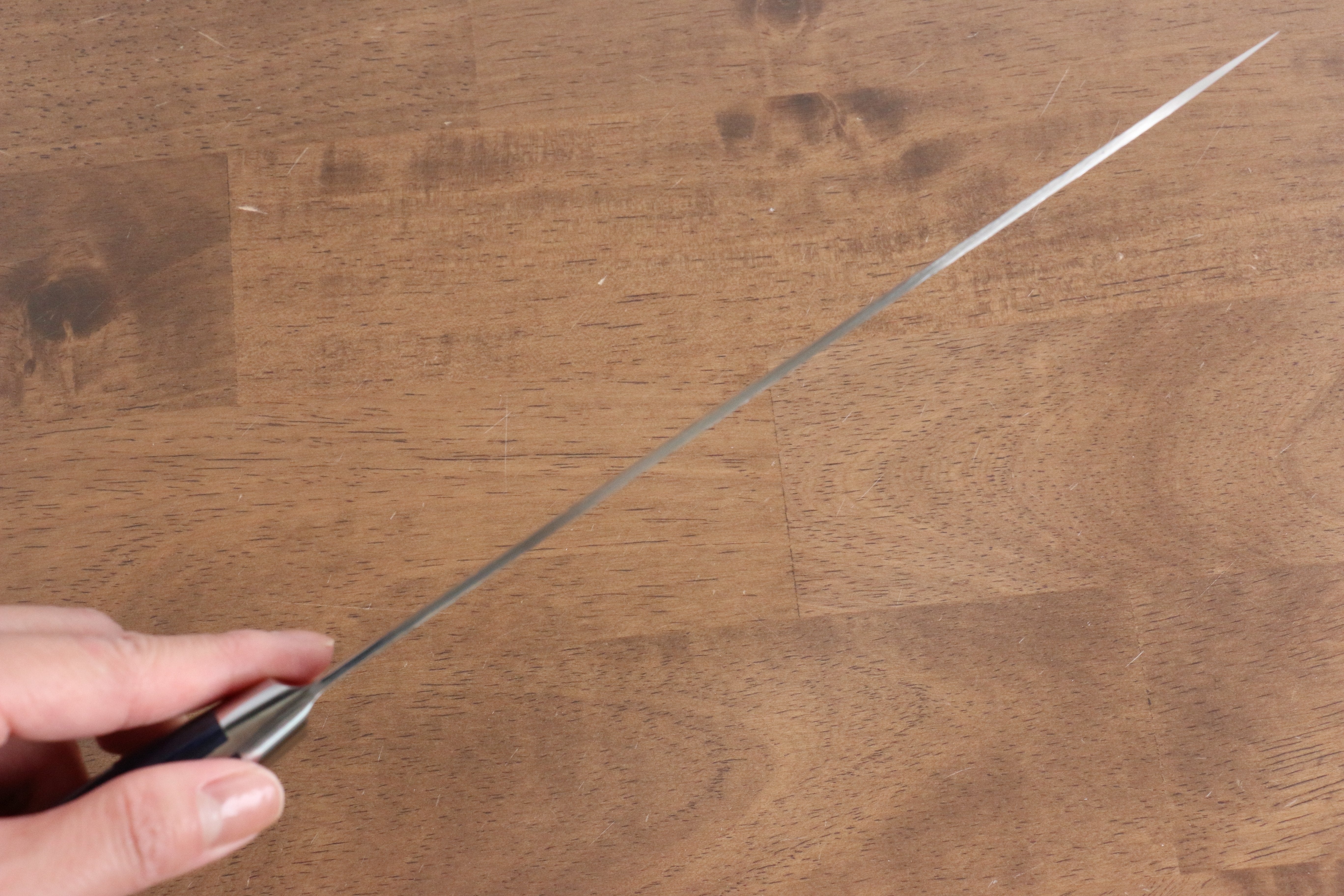 Seisuke VG10 33 Layer Hammered Damascus Gyuto 210mm Blue Pakka wood Handle - Seisuke Knife