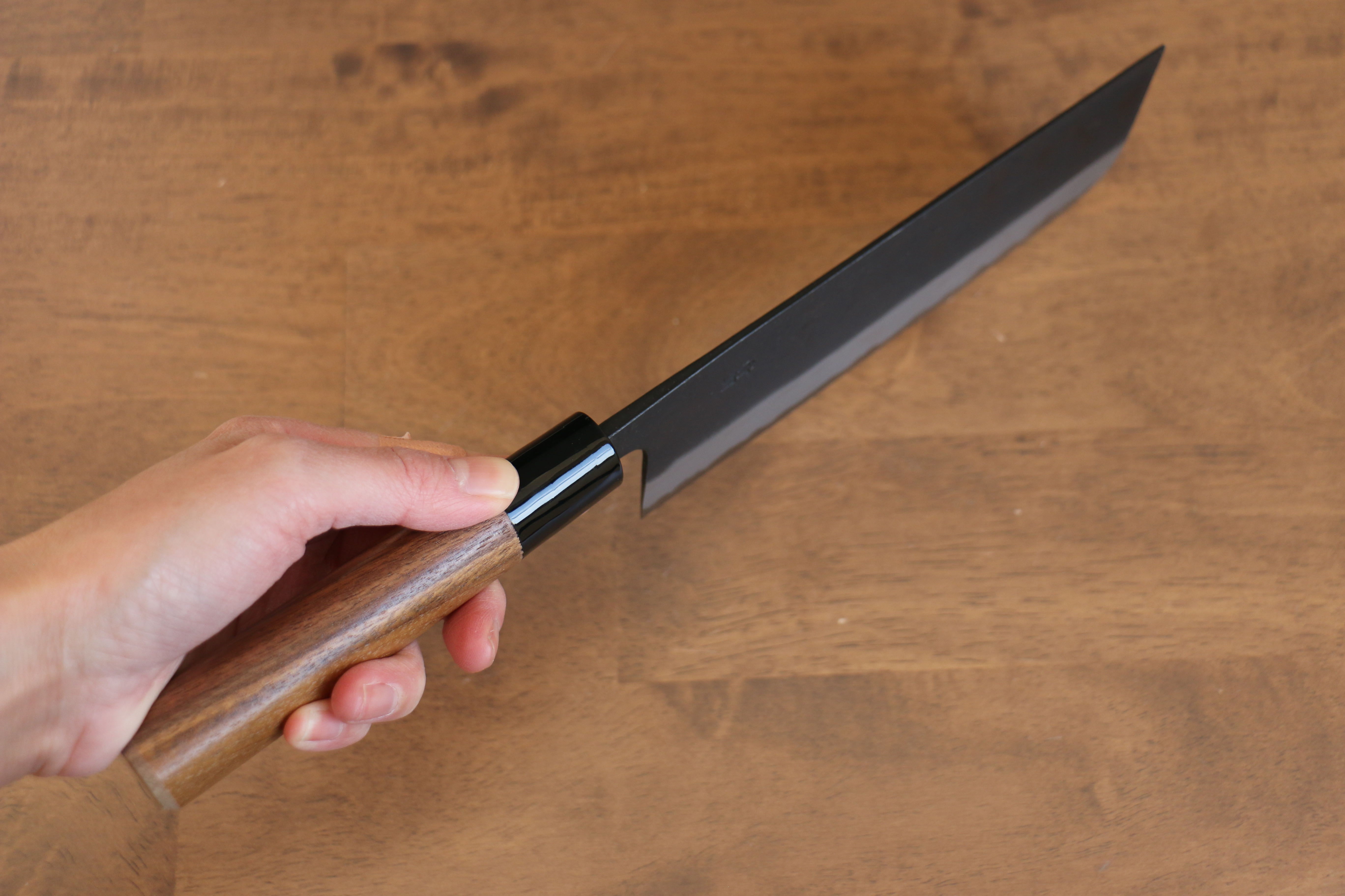 Nao Yamamoto Blue Steel No.2 Kurouchi Nakiri 180mm with Walnut Handle - Seisuke Knife