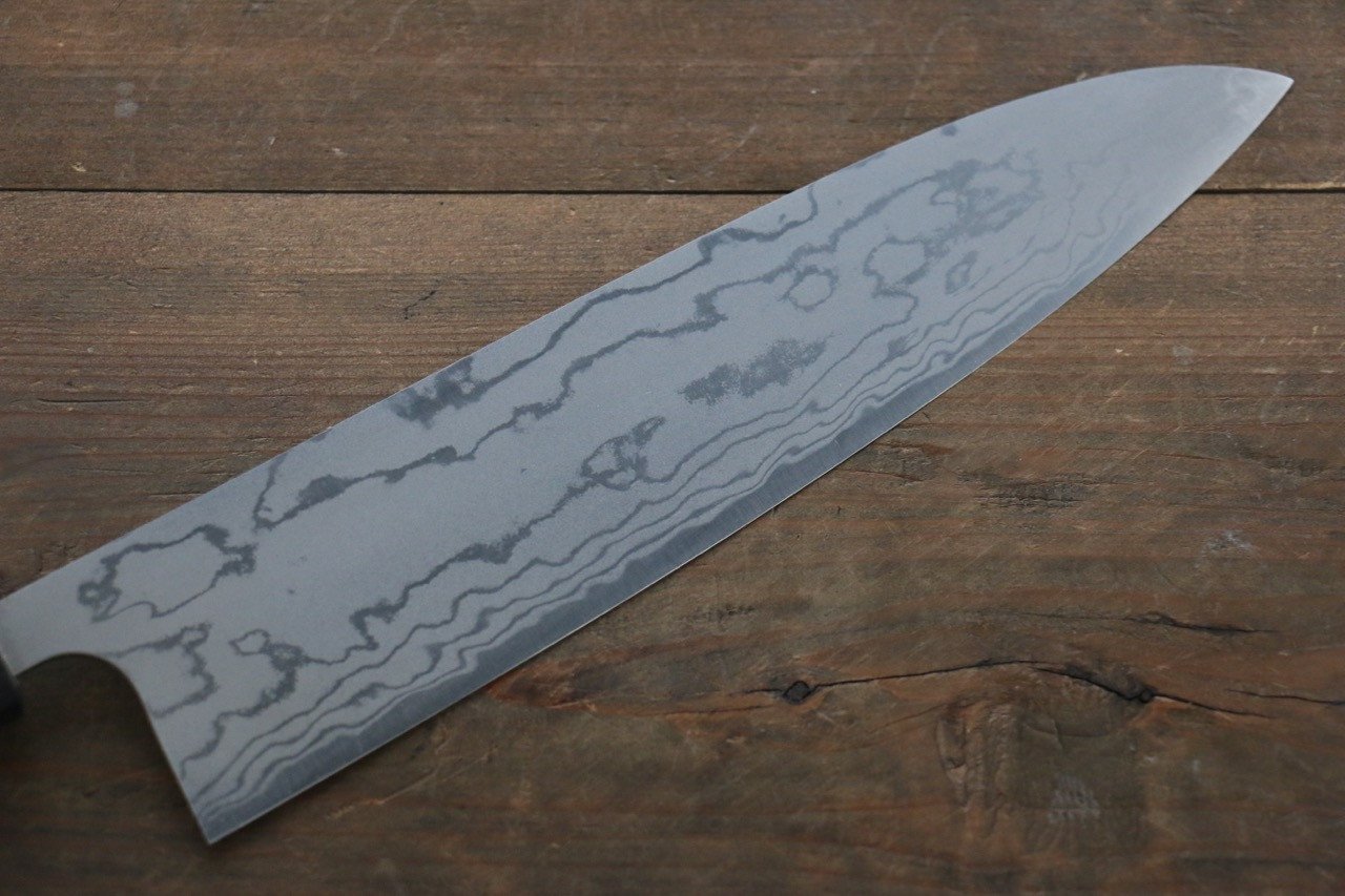 Shungo Ogata White Steel No.2 Damascus Migaki Finished Gyuto 240mm Shitan Handle - Seisuke Knife