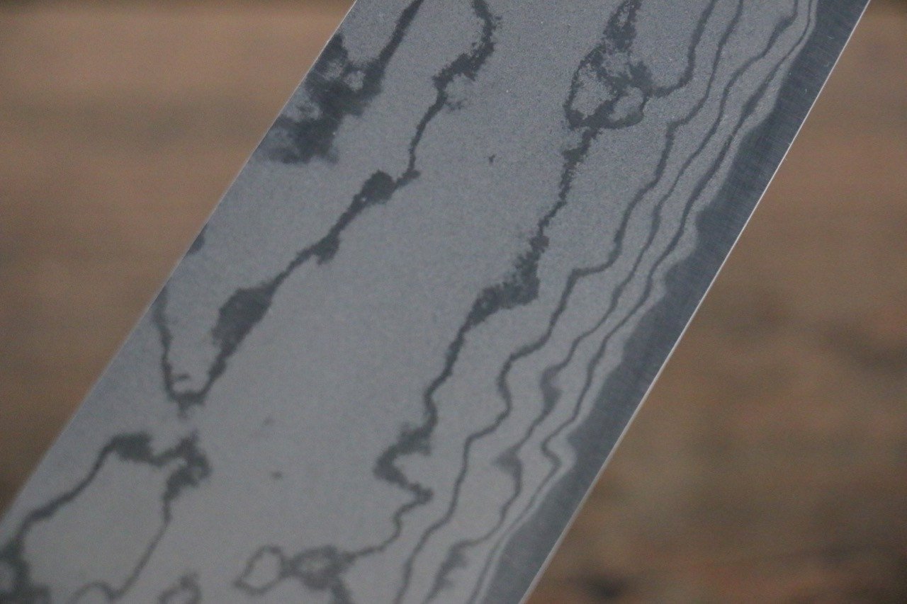 Shungo Ogata White Steel No.2 Damascus Migaki Finished Gyuto 240mm Shitan Handle - Seisuke Knife