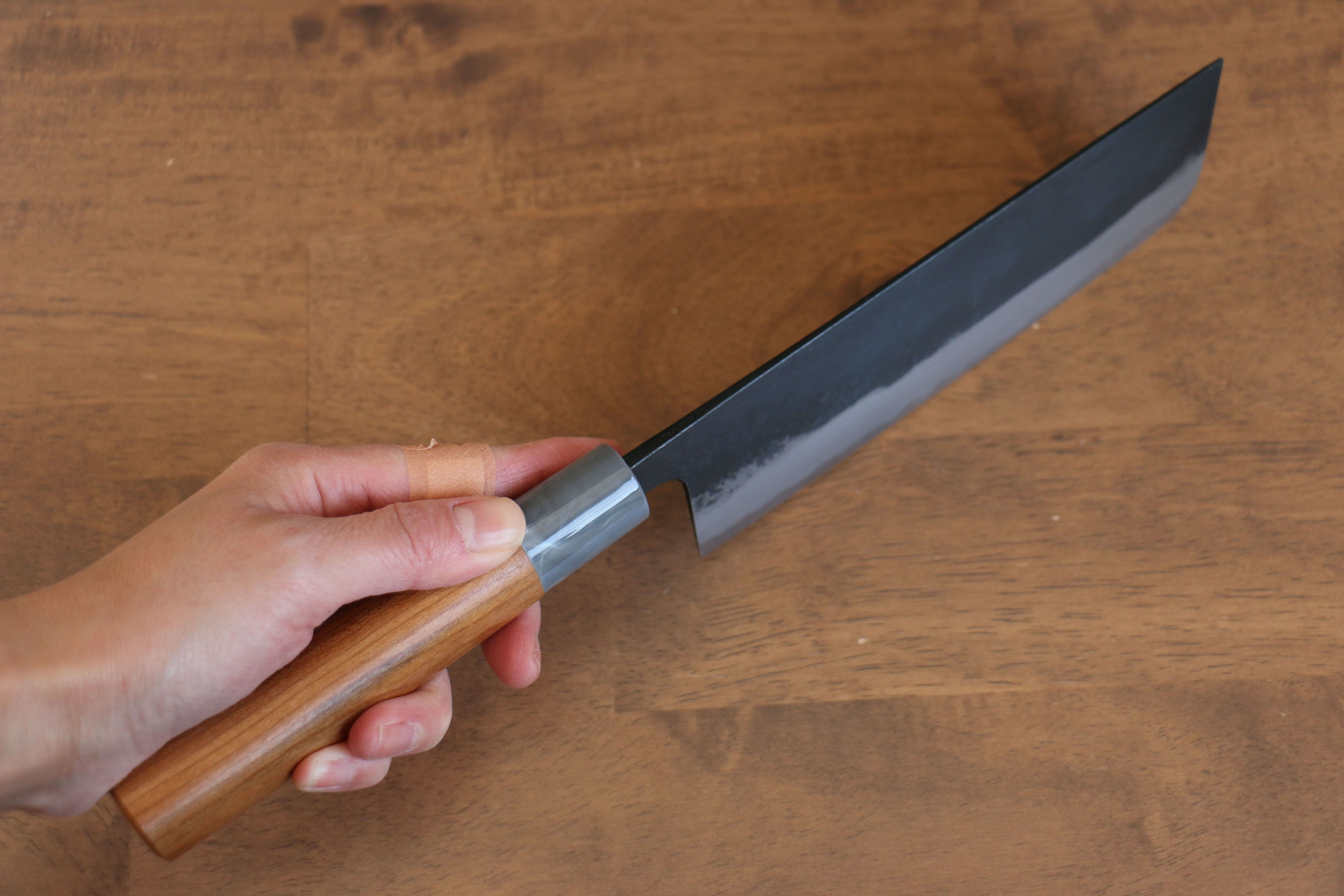 Nao Yamamoto White Steel Kurouchi Nakiri 165mm Cherry Wood Handle - Seisuke Knife
