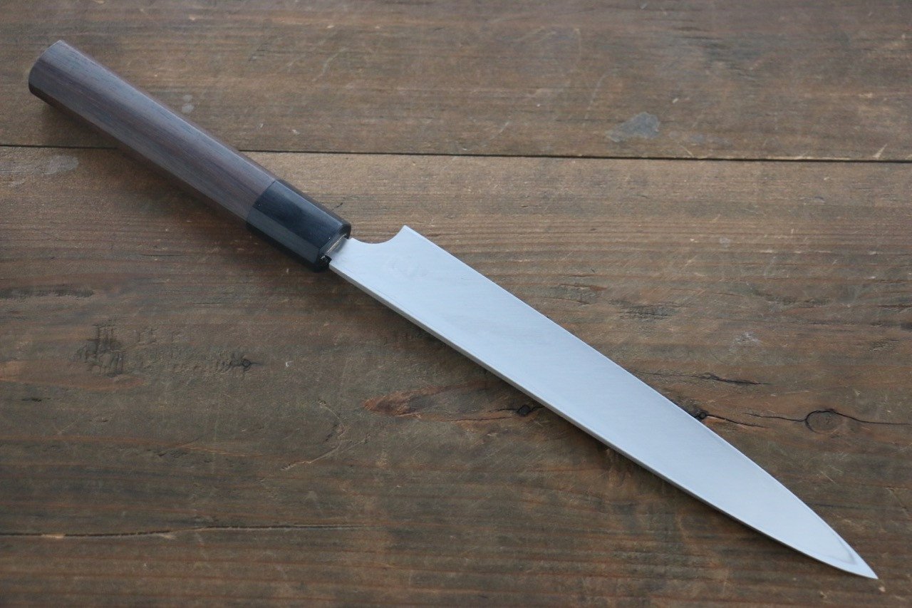 Hideo Kitaoka White Steel No.2 Damascus Yanagiba Japanese Chef Knife 210mm - Seisuke Knife