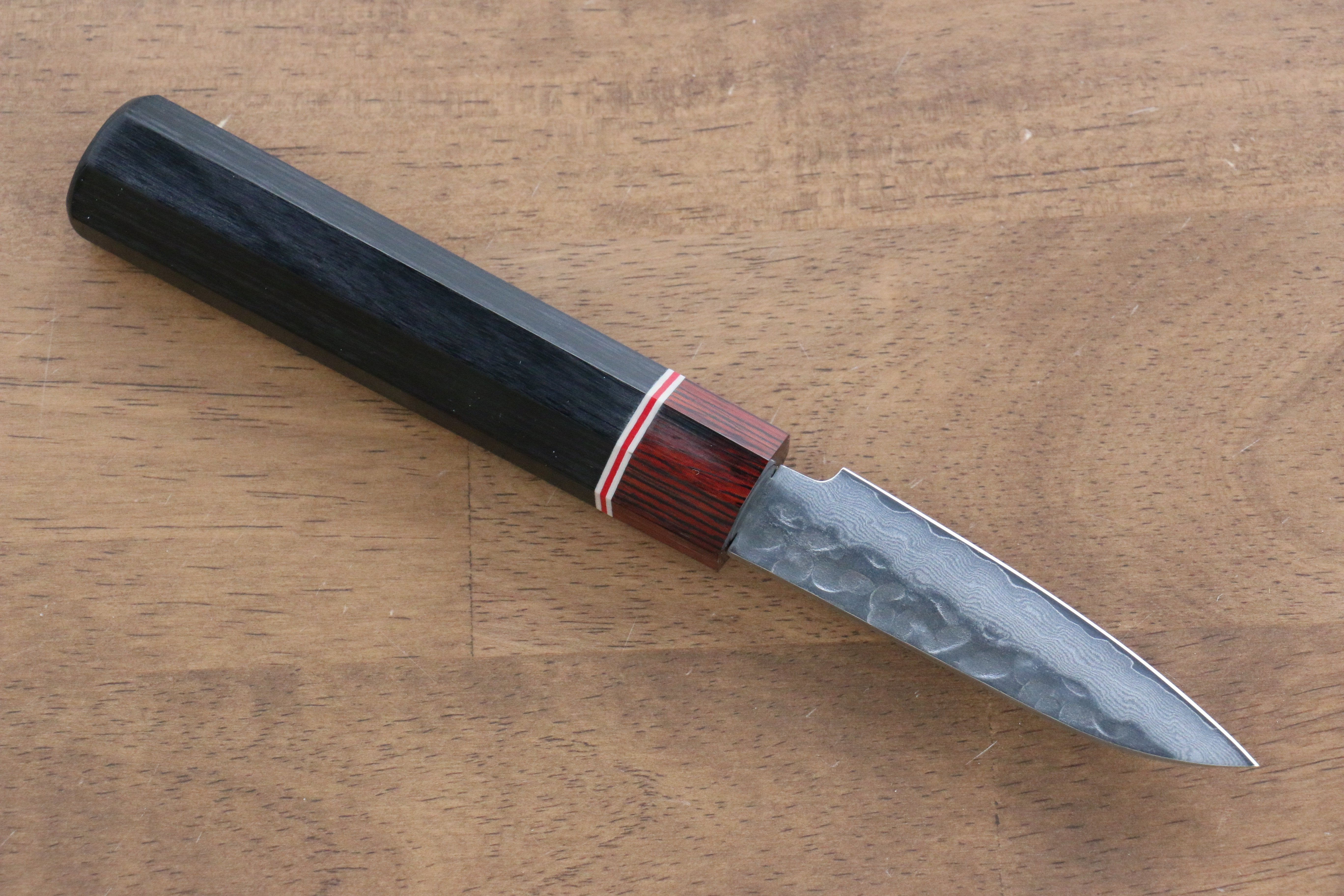 Seisuke VG10 Damascus Paring 80mm Black Pakkawood Handle - Seisuke Knife