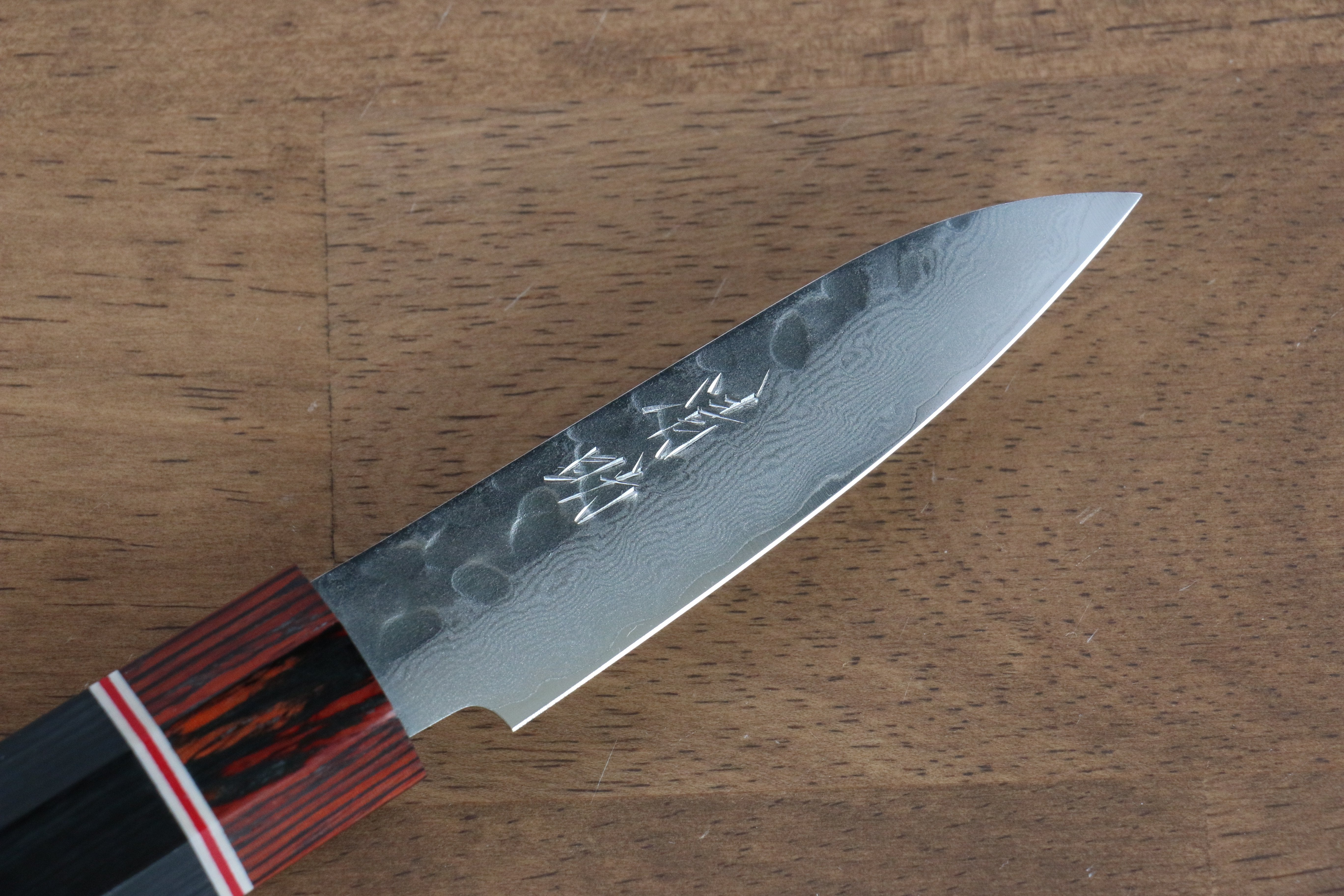 Seisuke VG10 Damascus Paring 80mm Black Pakkawood Handle - Seisuke Knife