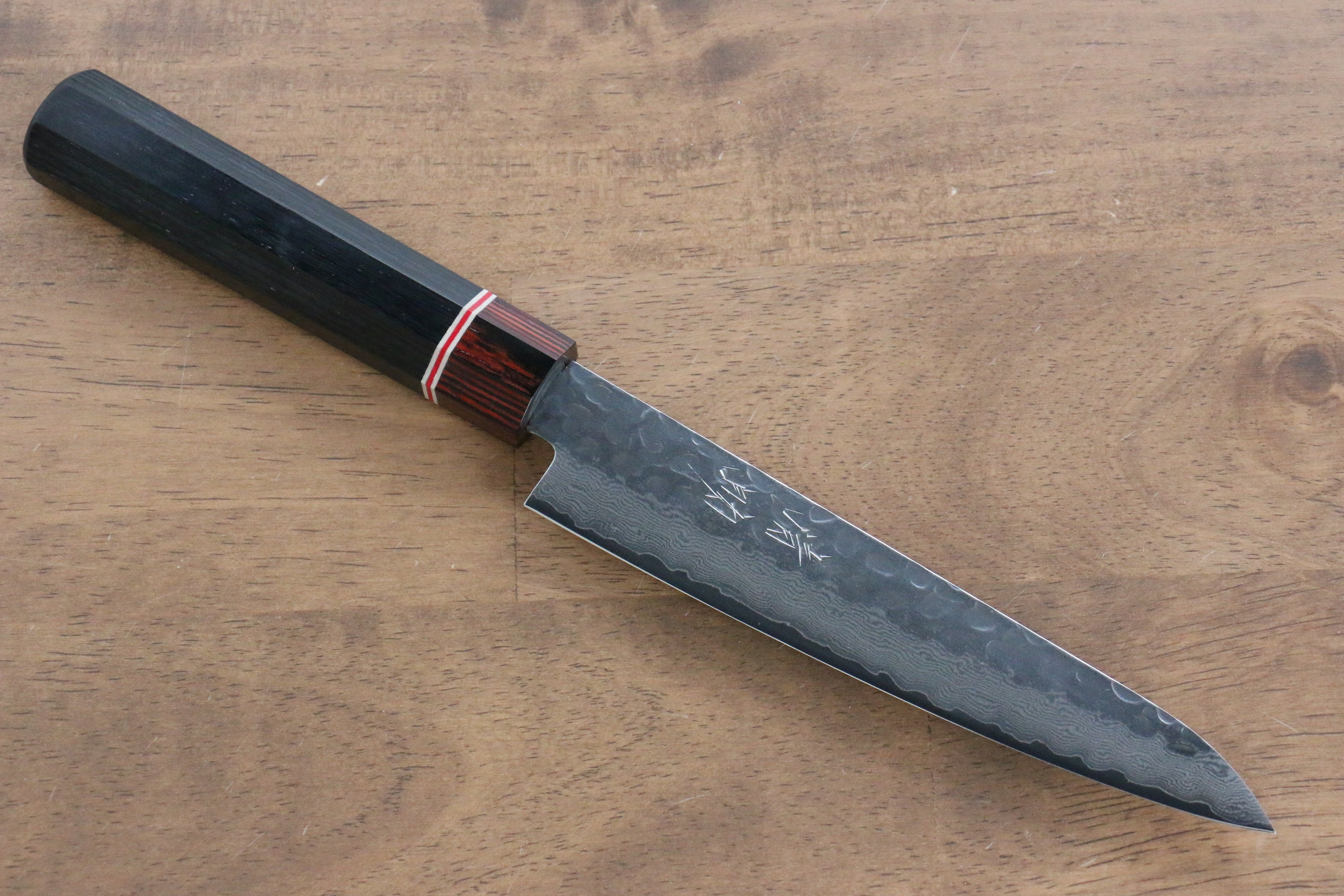 Seisuke VG10 Damascus Petty-Utility 150mm Black Pakka wood Handle - Seisuke Knife