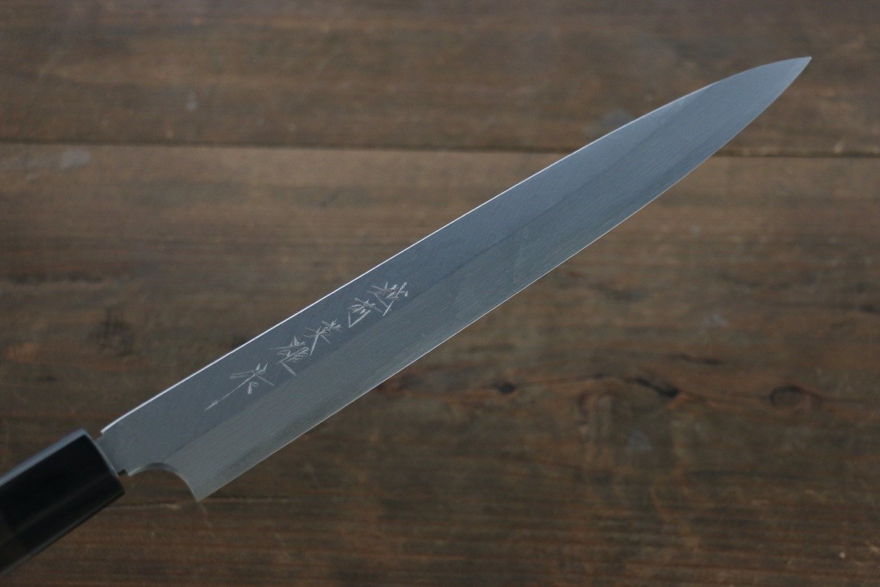 Hideo Kitaoka White Steel No.2 Damascus Yanagiba Japanese Chef Knife 240mm - Seisuke Knife