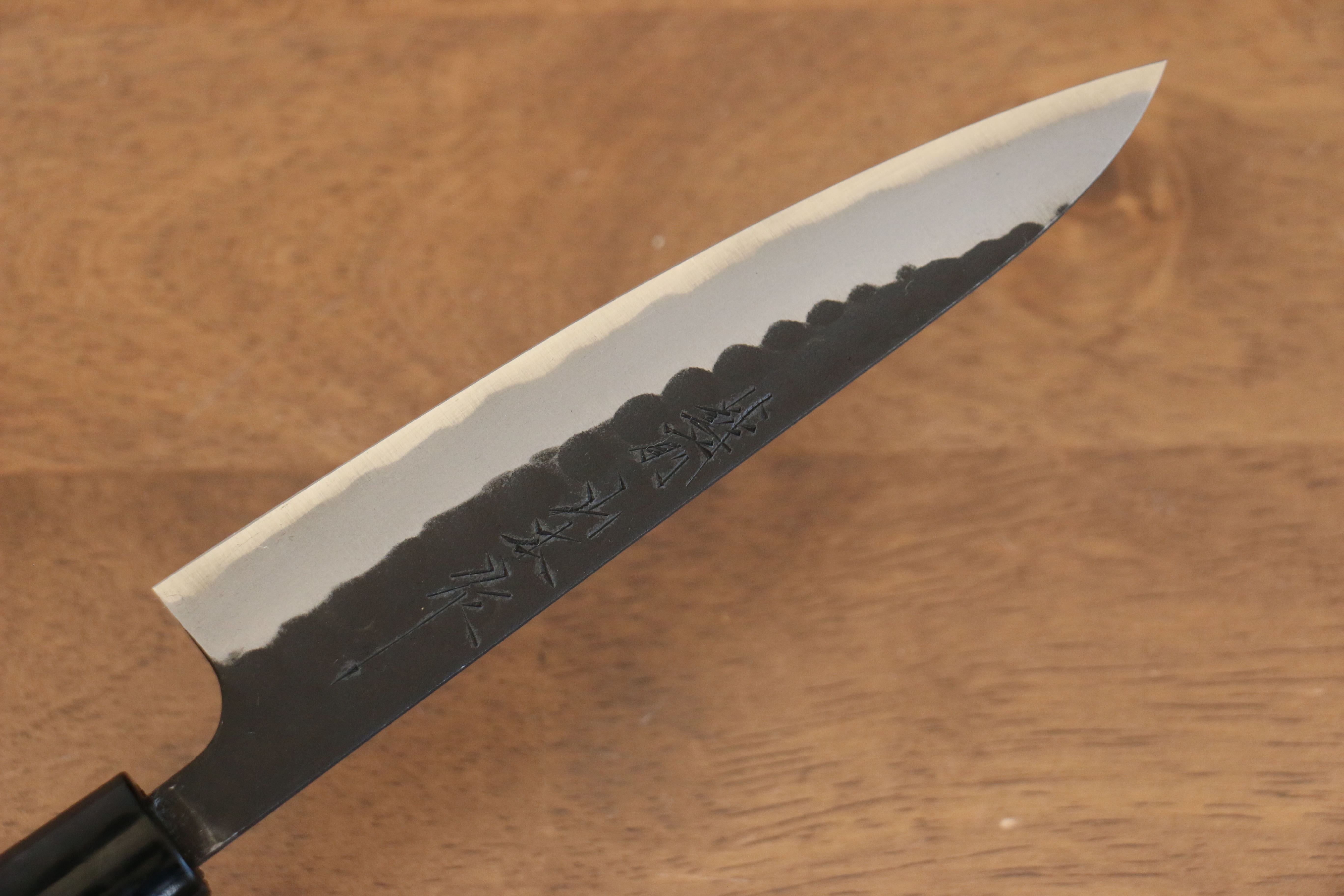 Nao Yamamoto Blue Steel Kurouchi Maru Hammered Petty-Utility 140mm Walnut Handle - Seisuke Knife