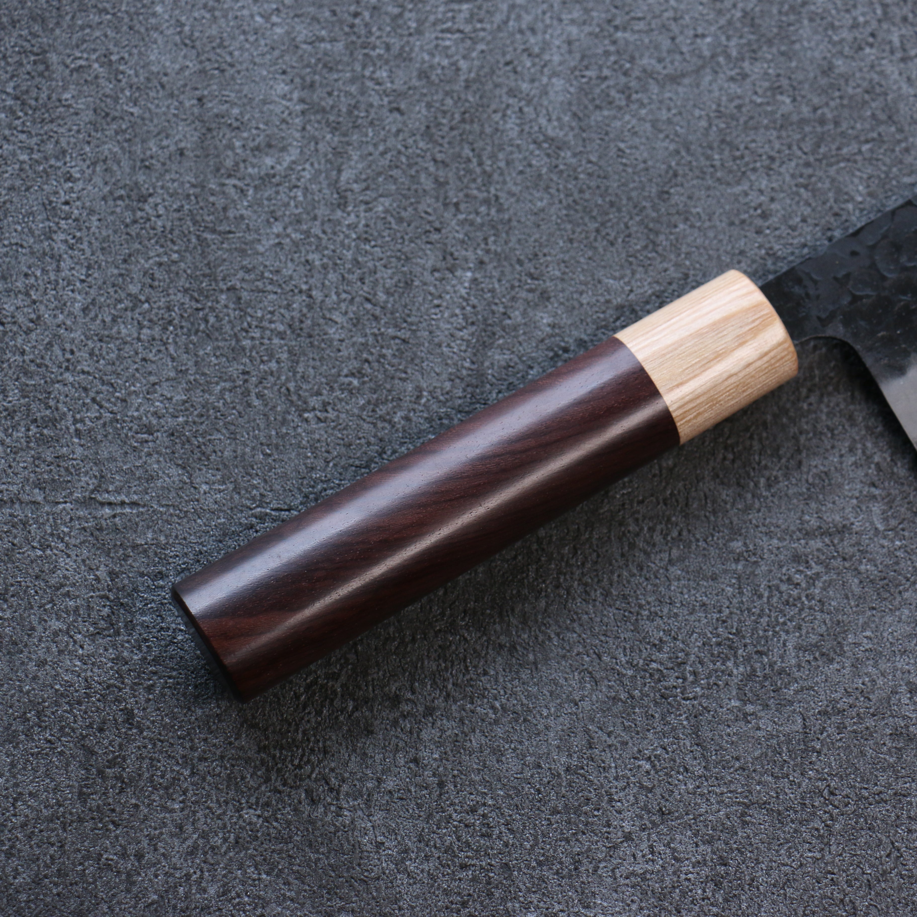 Seisuke Shitan Blue Super Hammered Kurouchi Nakiri 165mm Shitan Handle - Seisuke Knife