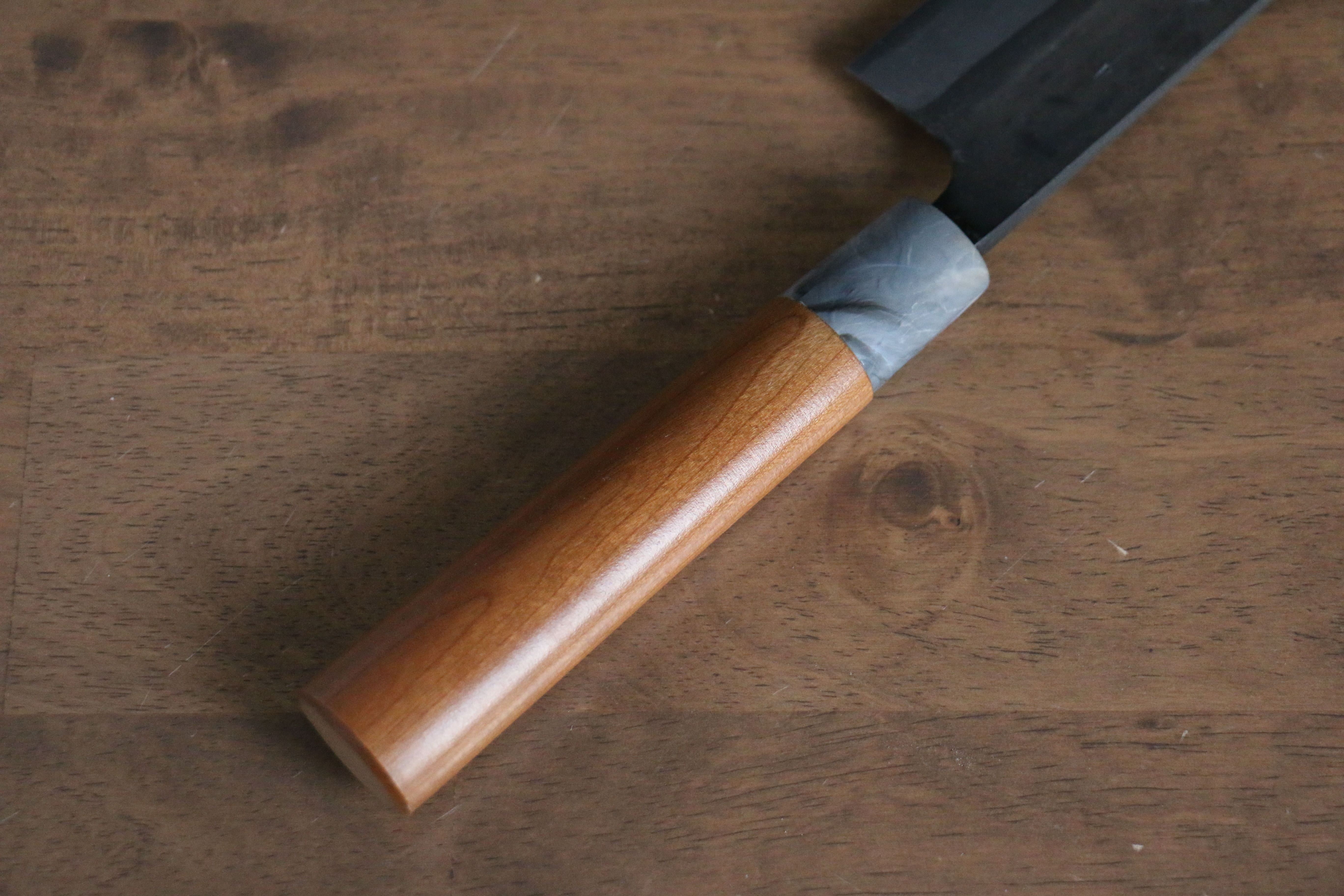 Nao Yamamoto White Steel No.2 Kurouchi Sujihiki 270mm Cherry Wood Handle - Seisuke Knife