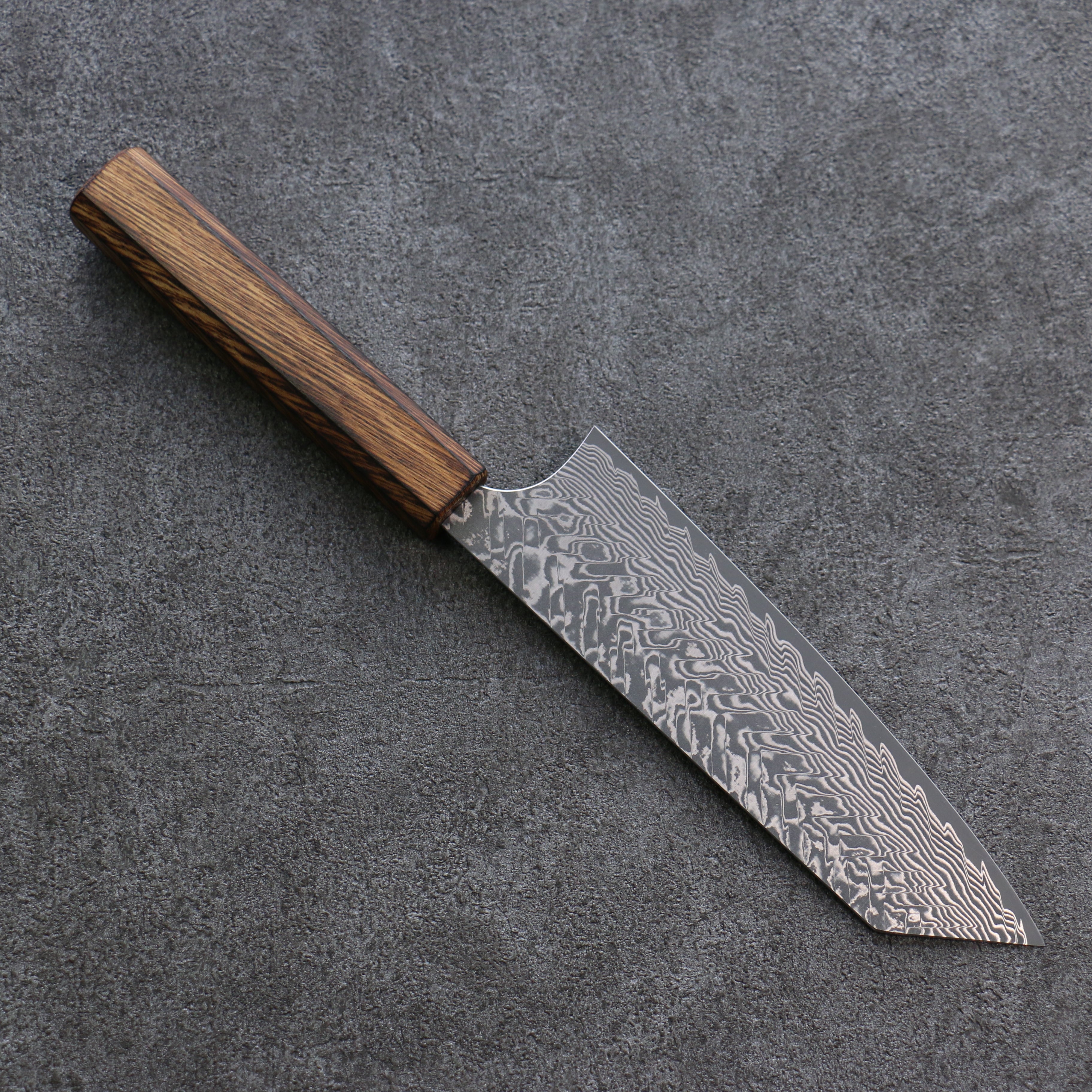 Yoshimi Kato SG2 Damascus Bunka 165mm Burnt Oak Handle - Seisuke Knife