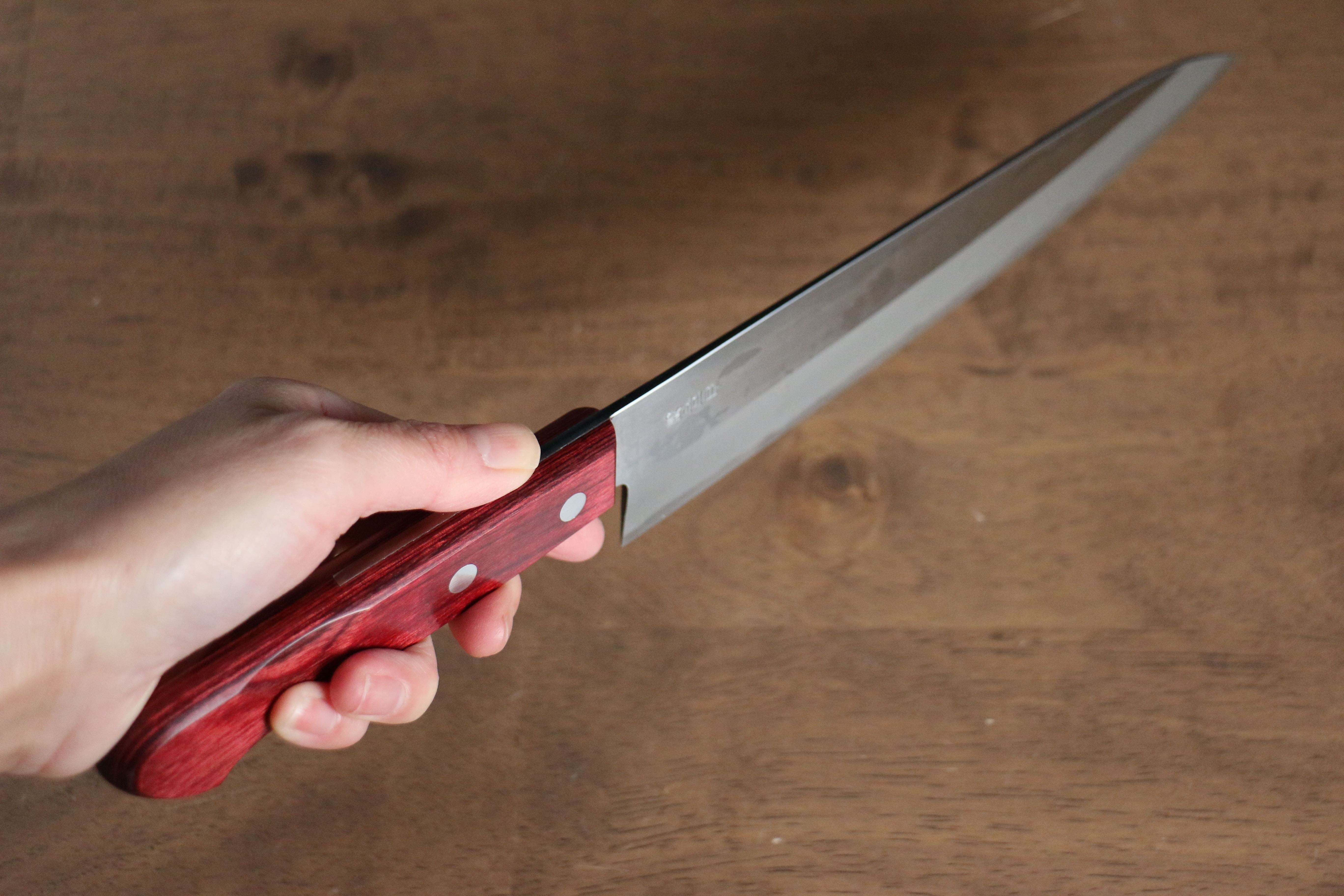 Nao Yamamoto White Steel No.2 Gyuto 210mm Red Pakka wood Handle - Seisuke Knife