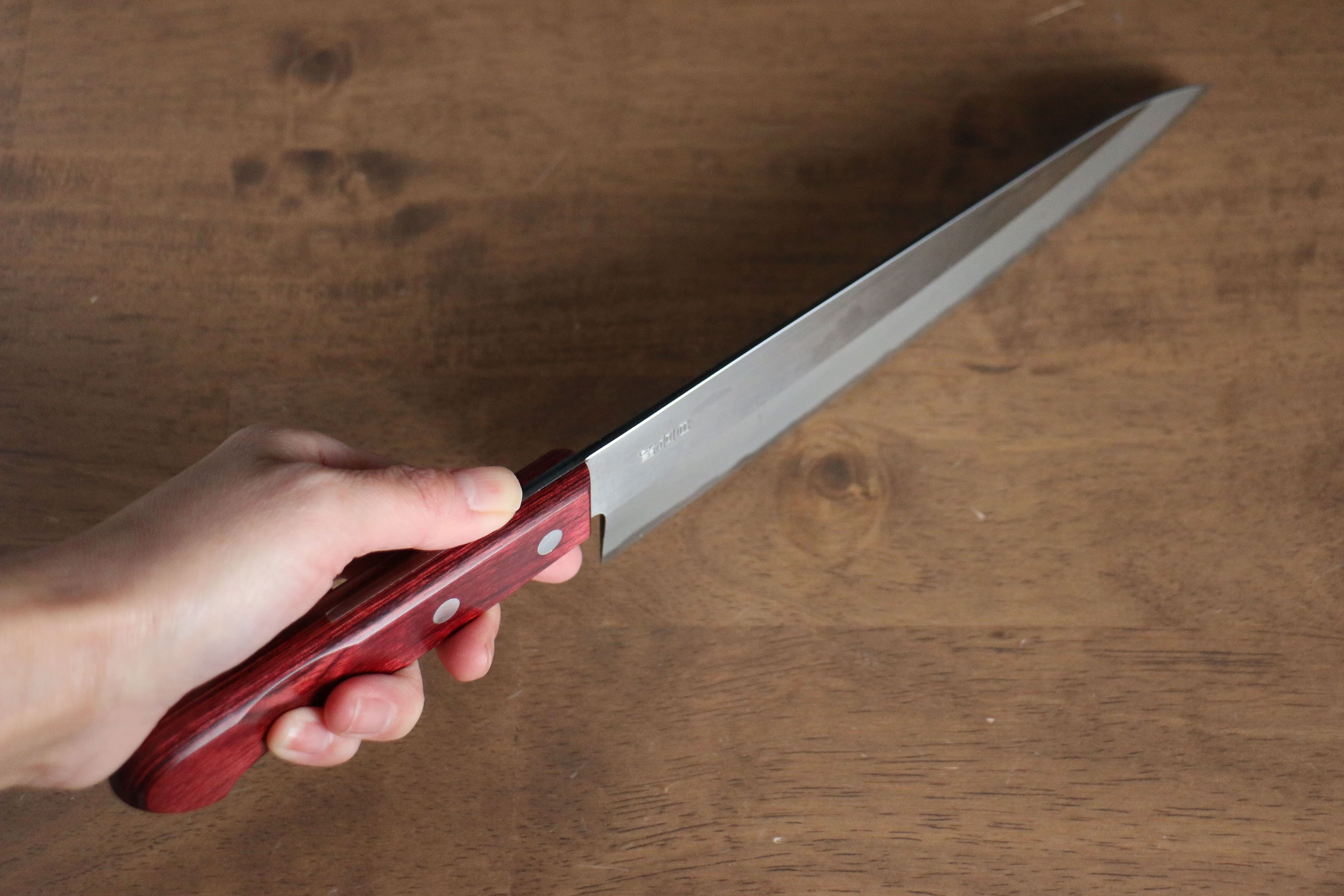 Nao Yamamoto White Steel No.2 Gyuto 210mm Red Pakka wood Handle - Seisuke Knife