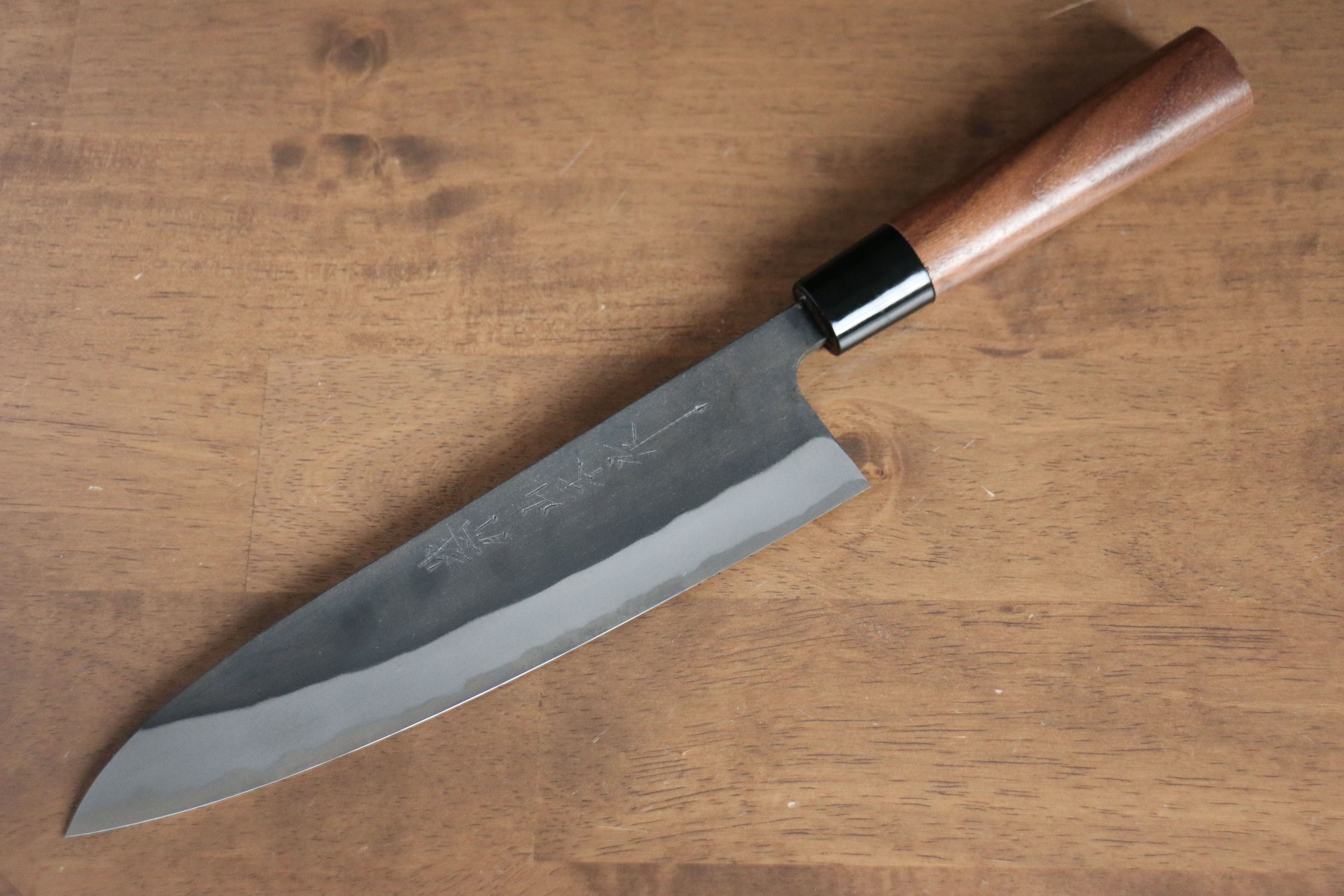 Nao Yamamoto Blue Steel Kurouchi Gyuto 210mm Walnut Handle - Seisuke Knife