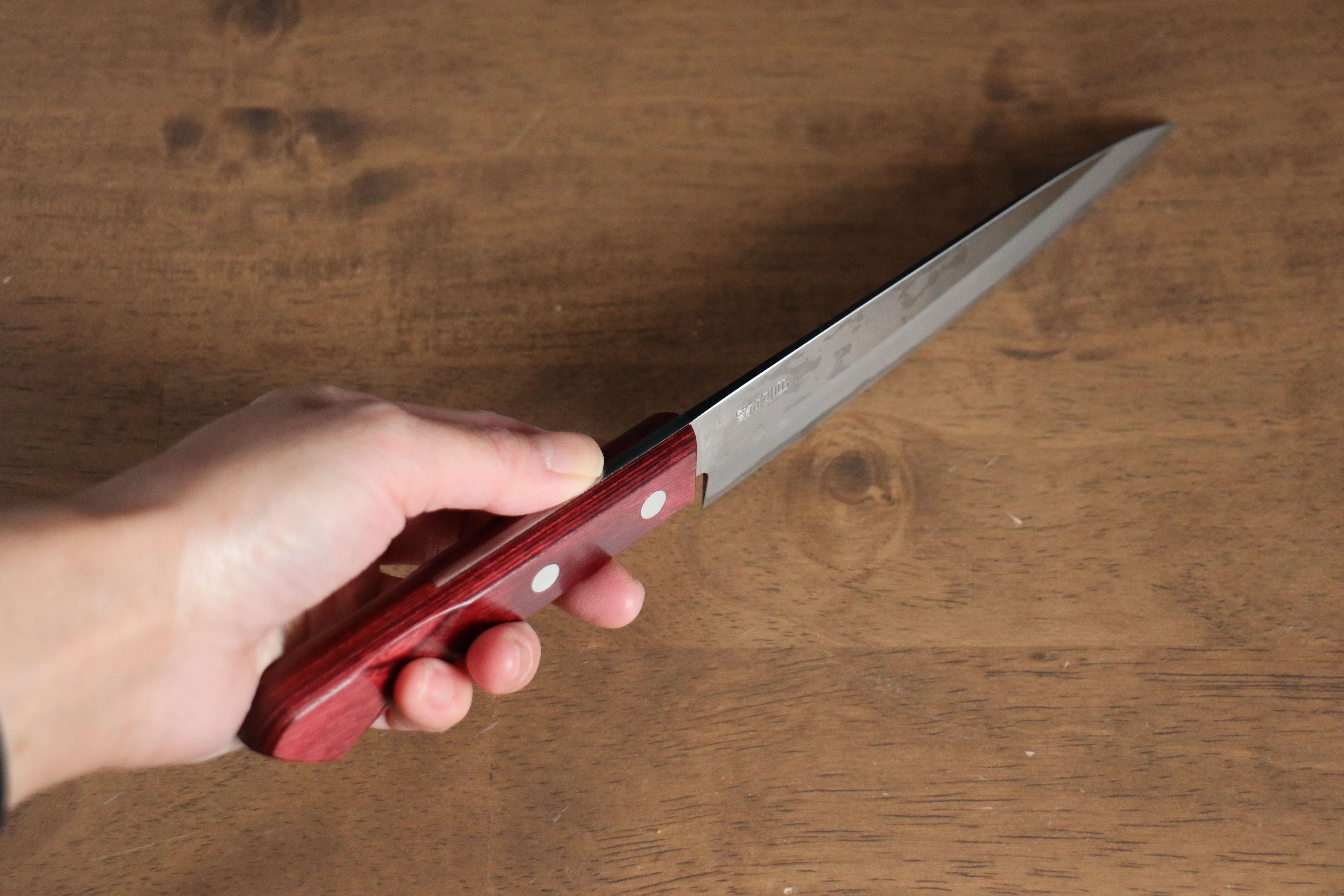 Nao Yamamoto White Steel No.2 Petty-Utility 150mm Red Pakkawood Handle - Seisuke Knife
