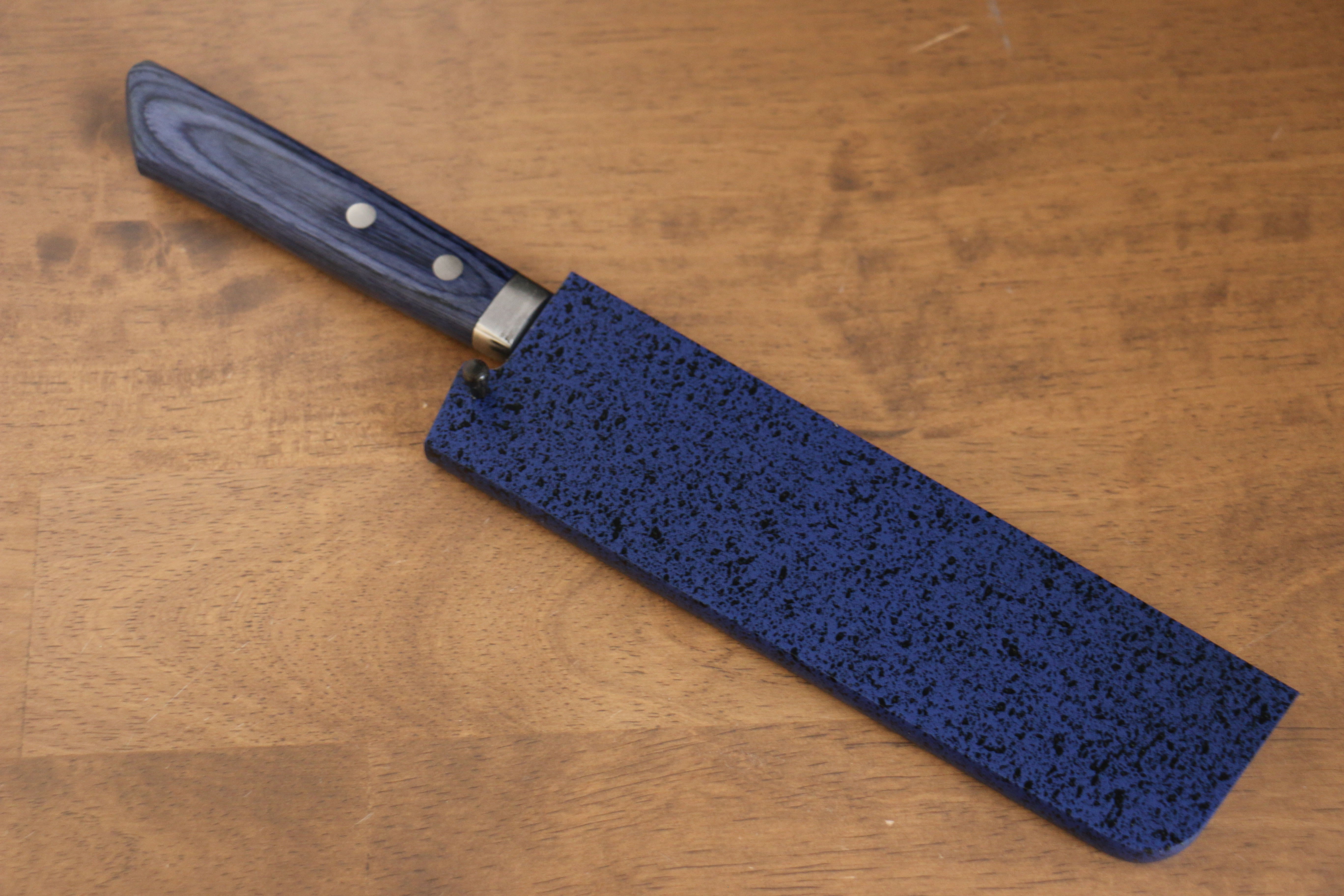 Kaneko Blue Pakkawood Saya Sheath for Nakiri with Plywood Pin 180mm (Cyu) - Seisuke Knife