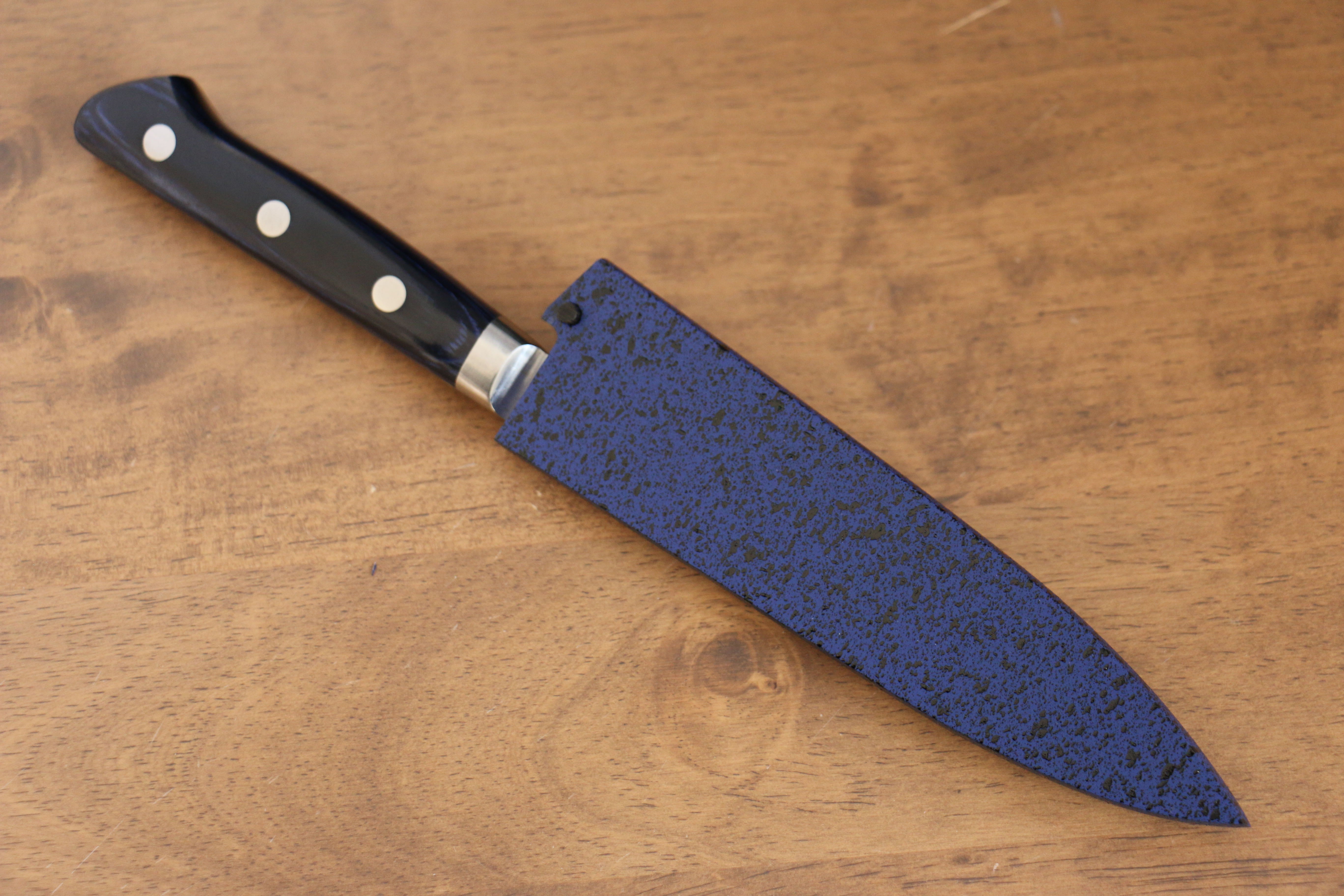 Kaneko Blue Pakkawood Sheath for Petty-Utility with Plywood Pin 120mmn - Seisuke Knife