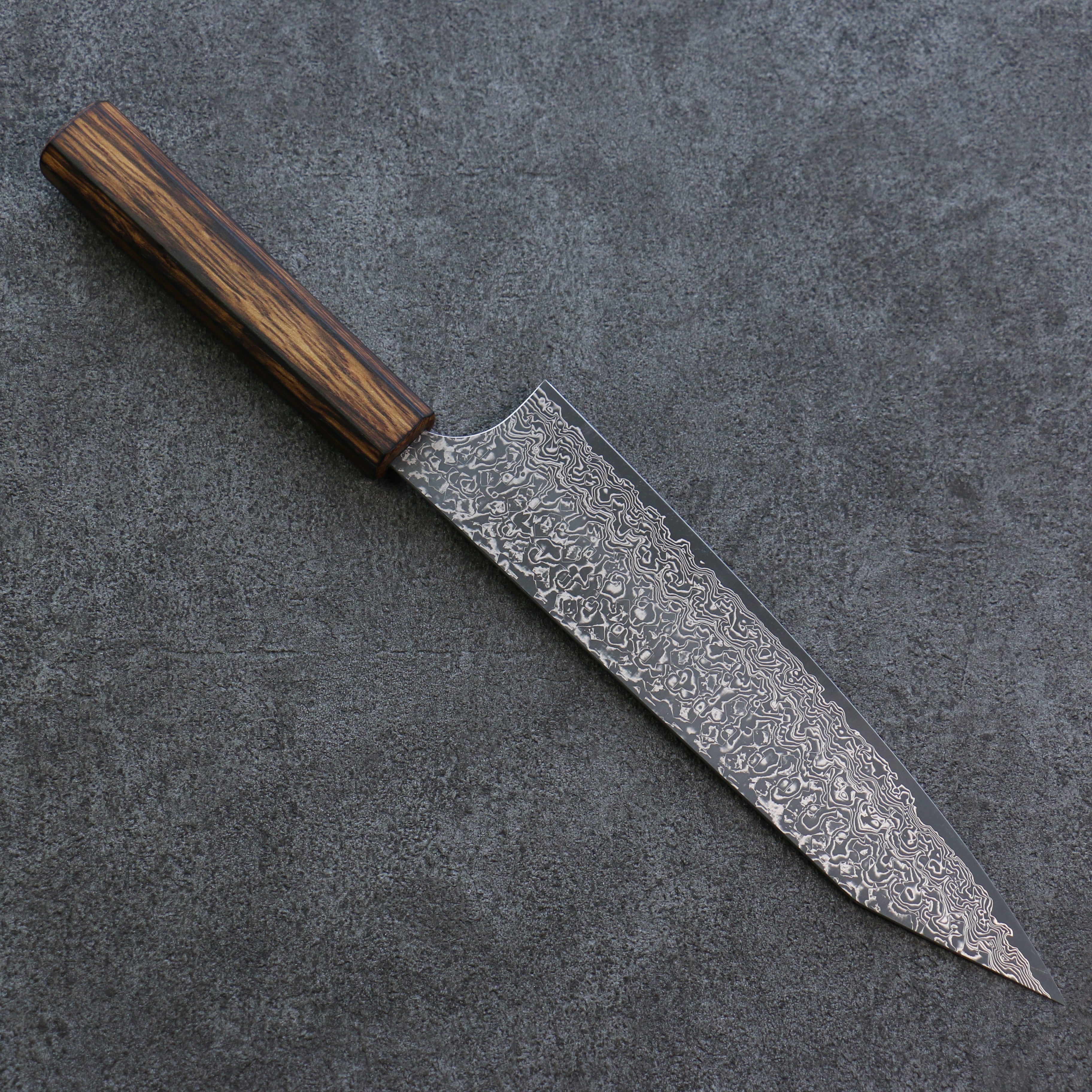 Yoshimi Kato SG2 Damascus Kiritsuke Gyuto 210mm Burnt Oak Handle - Seisuke Knife