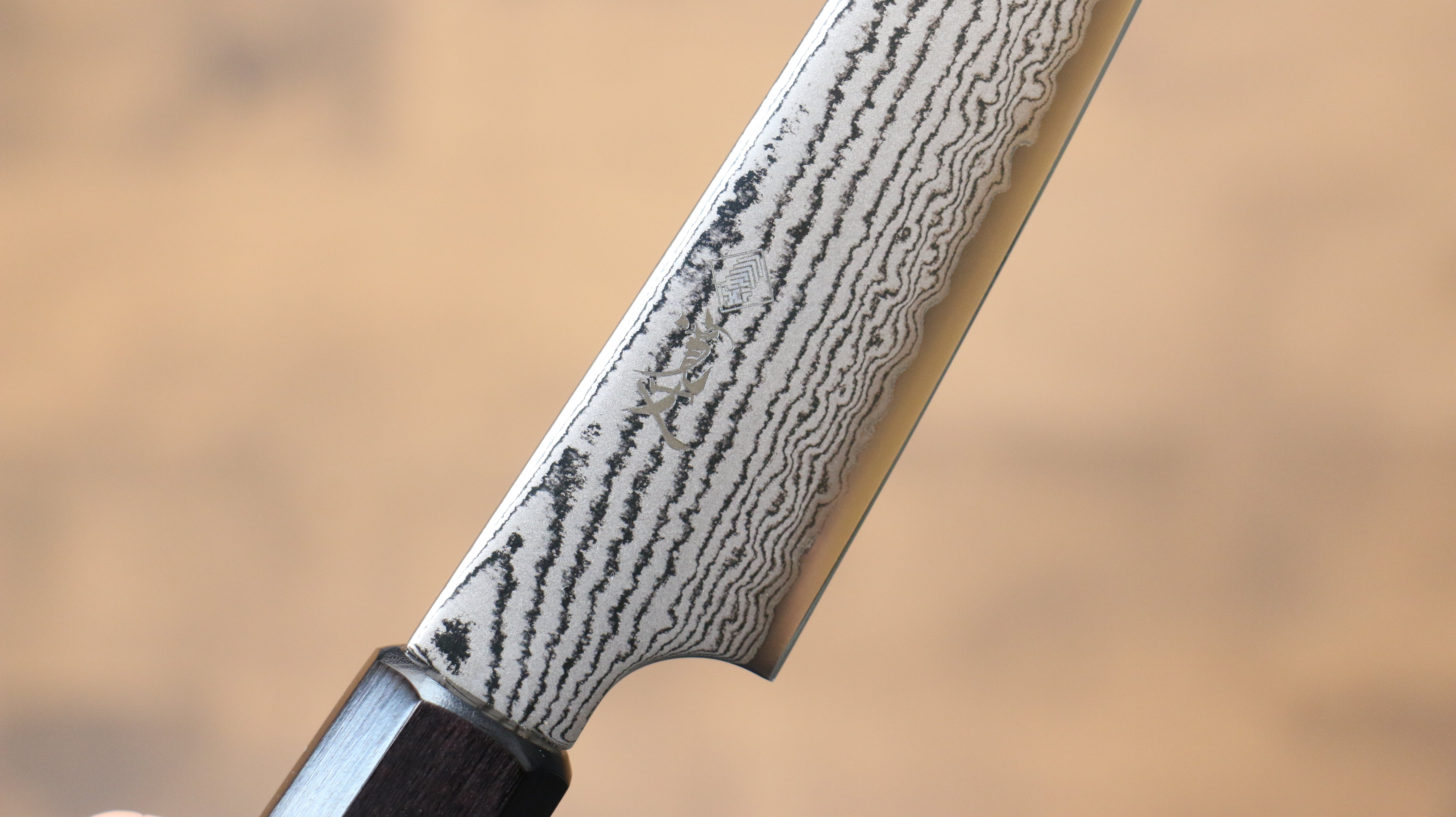 Kanjyo VG10 Damascus Petty-Utility 150mm Gray Pakkawood Handle - Seisuke Knife