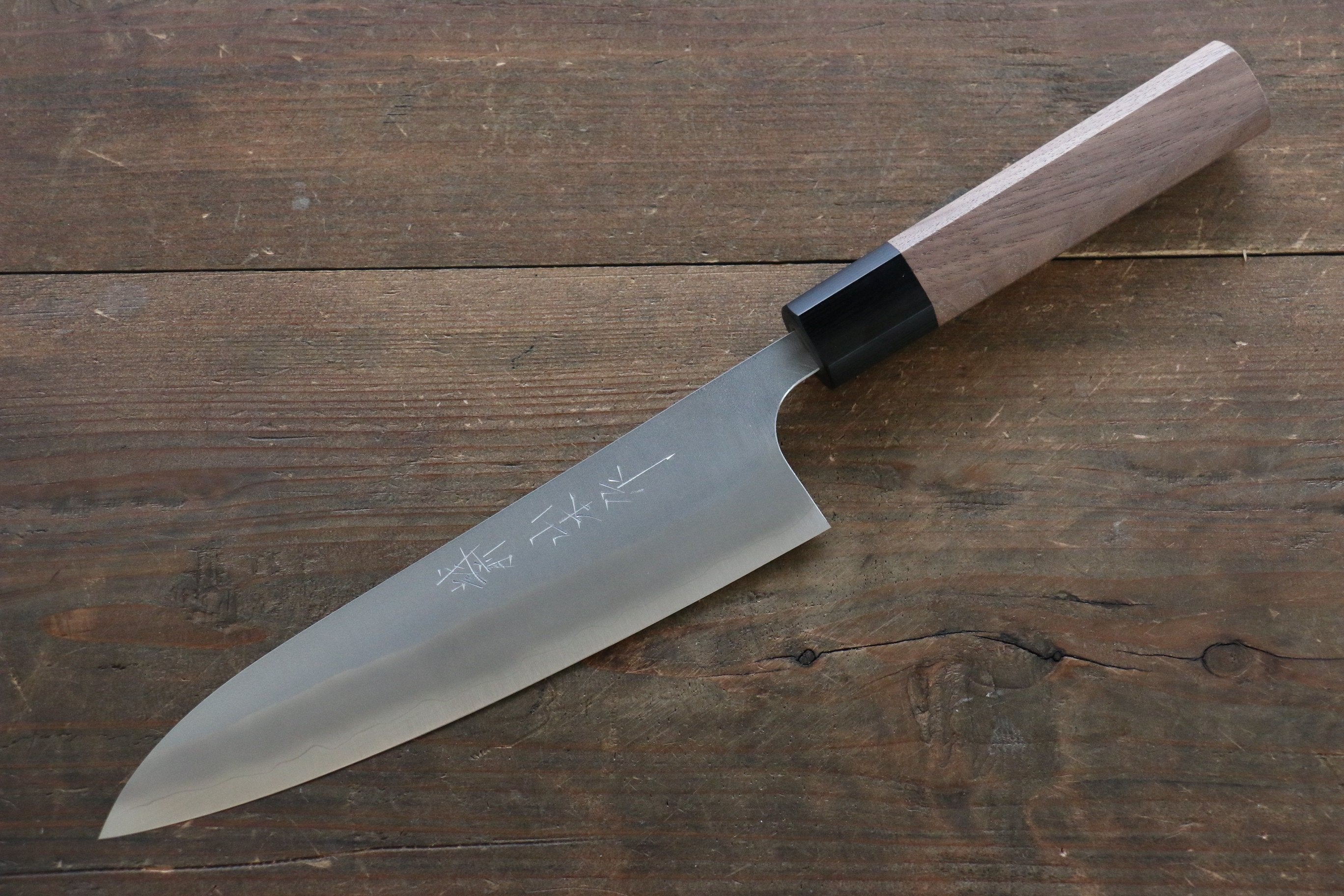 Yamamoto Silver Steel No.3 Nashiji Gyuto Japanese Chef Knife 180mm with Walnut Handle - Seisuke Knife