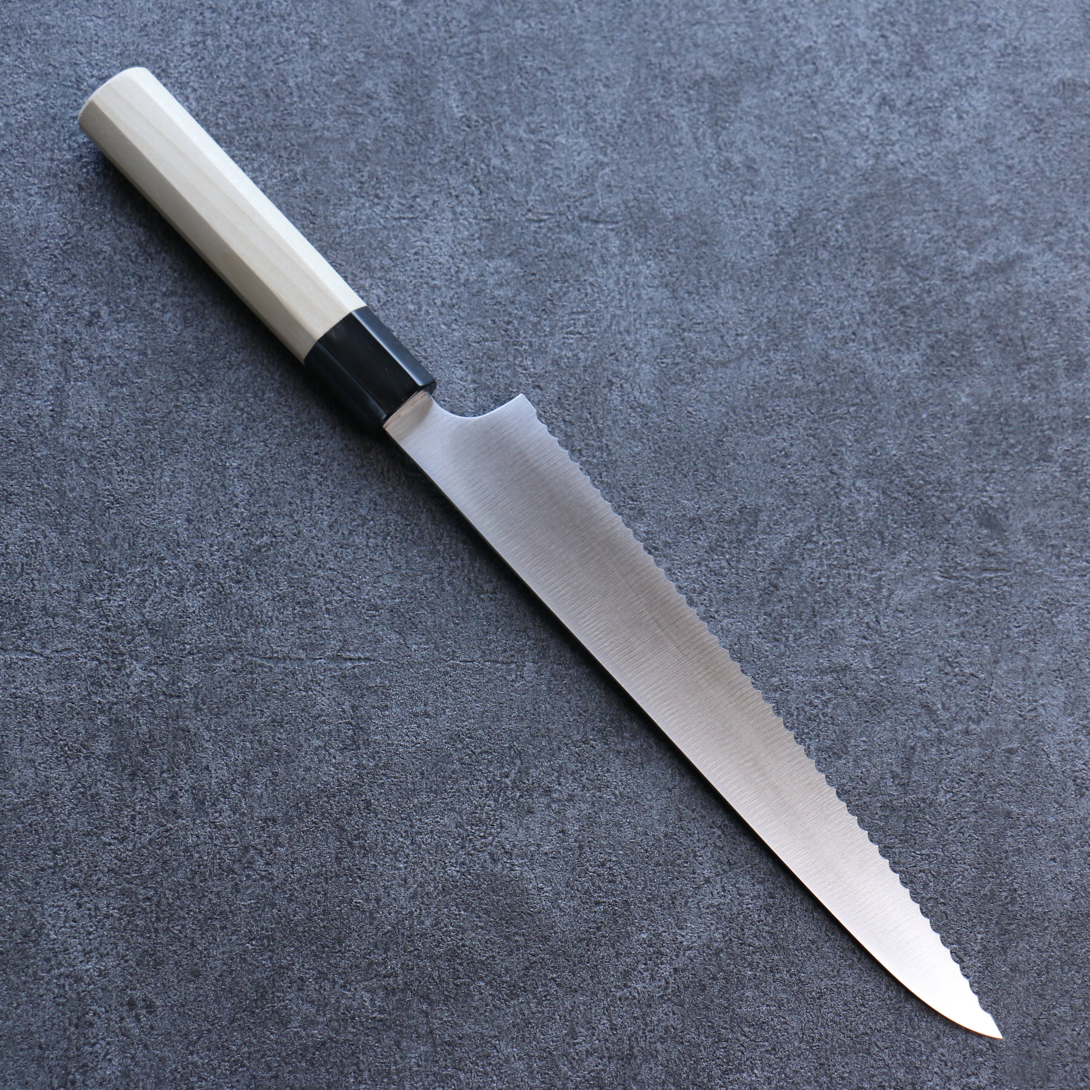 Seisuke Stainless Steel Bread Slicer 240mm Magnolia Handle - Seisuke Knife