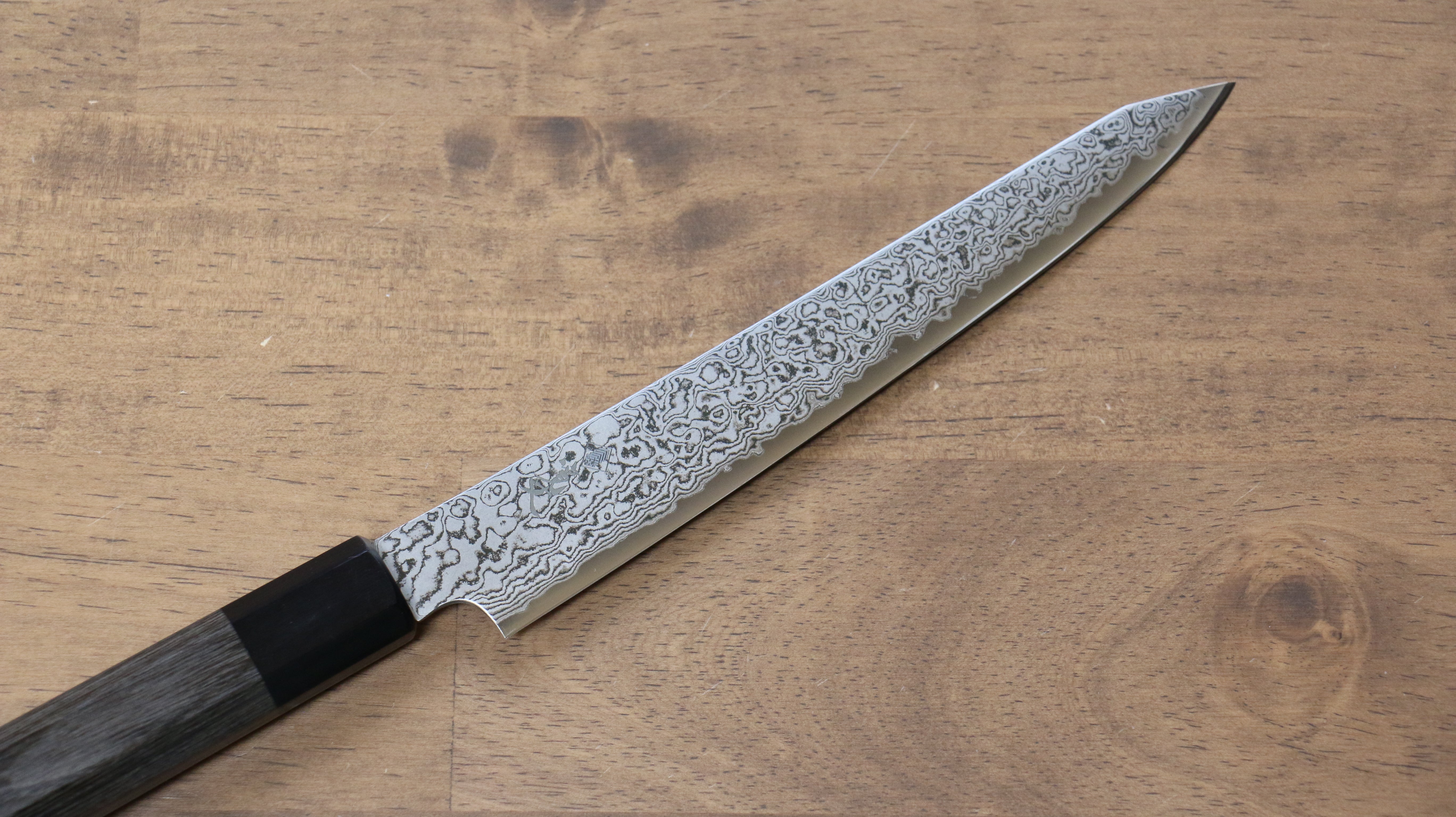Kanjyo VG10 Damascus Kiritsuke Petty-Utility 180mm Gray Pakkawood Handle - Seisuke Knife