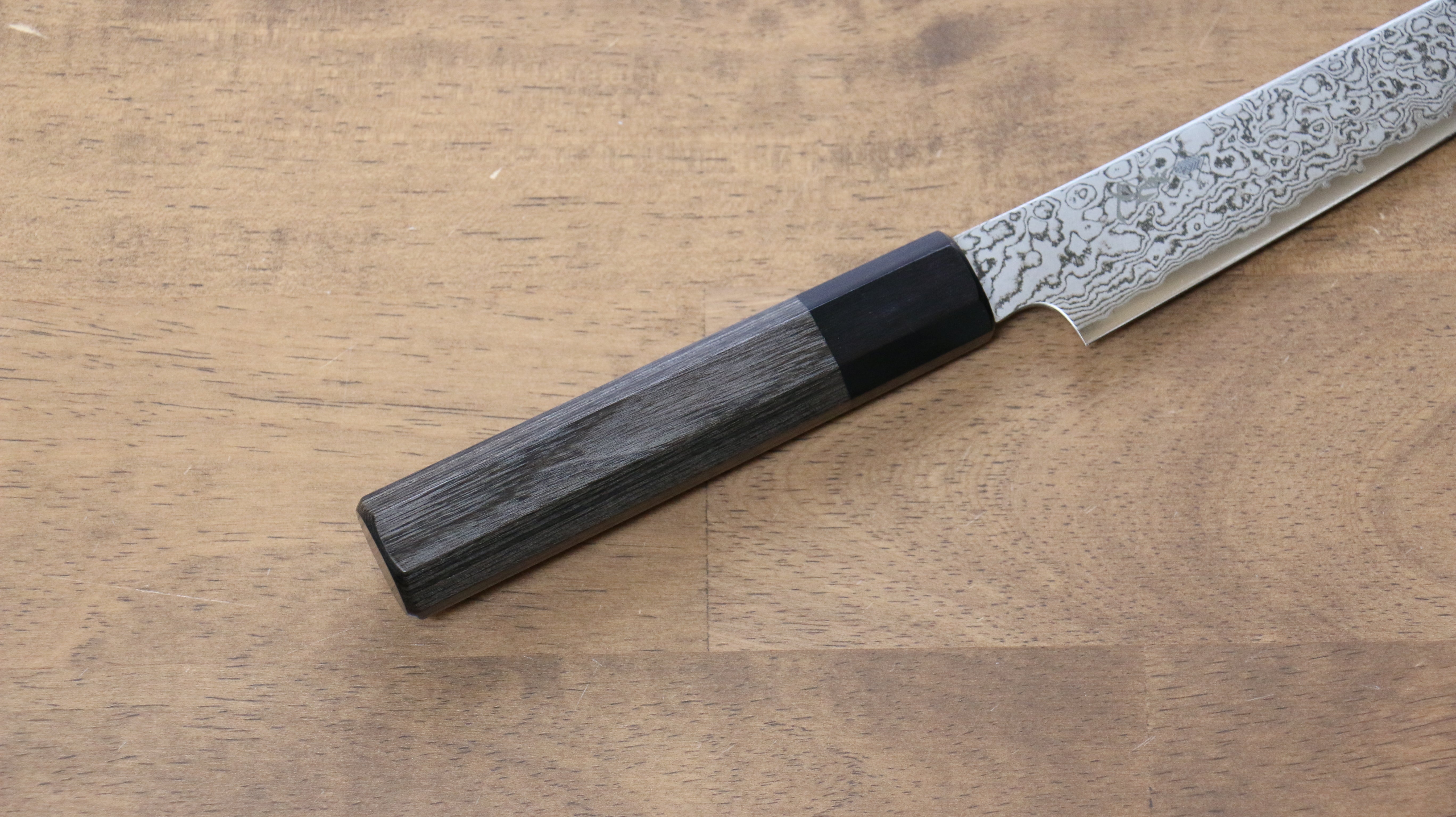Kanjyo VG10 Damascus Kiritsuke Petty-Utility 180mm Gray Pakkawood Handle - Seisuke Knife