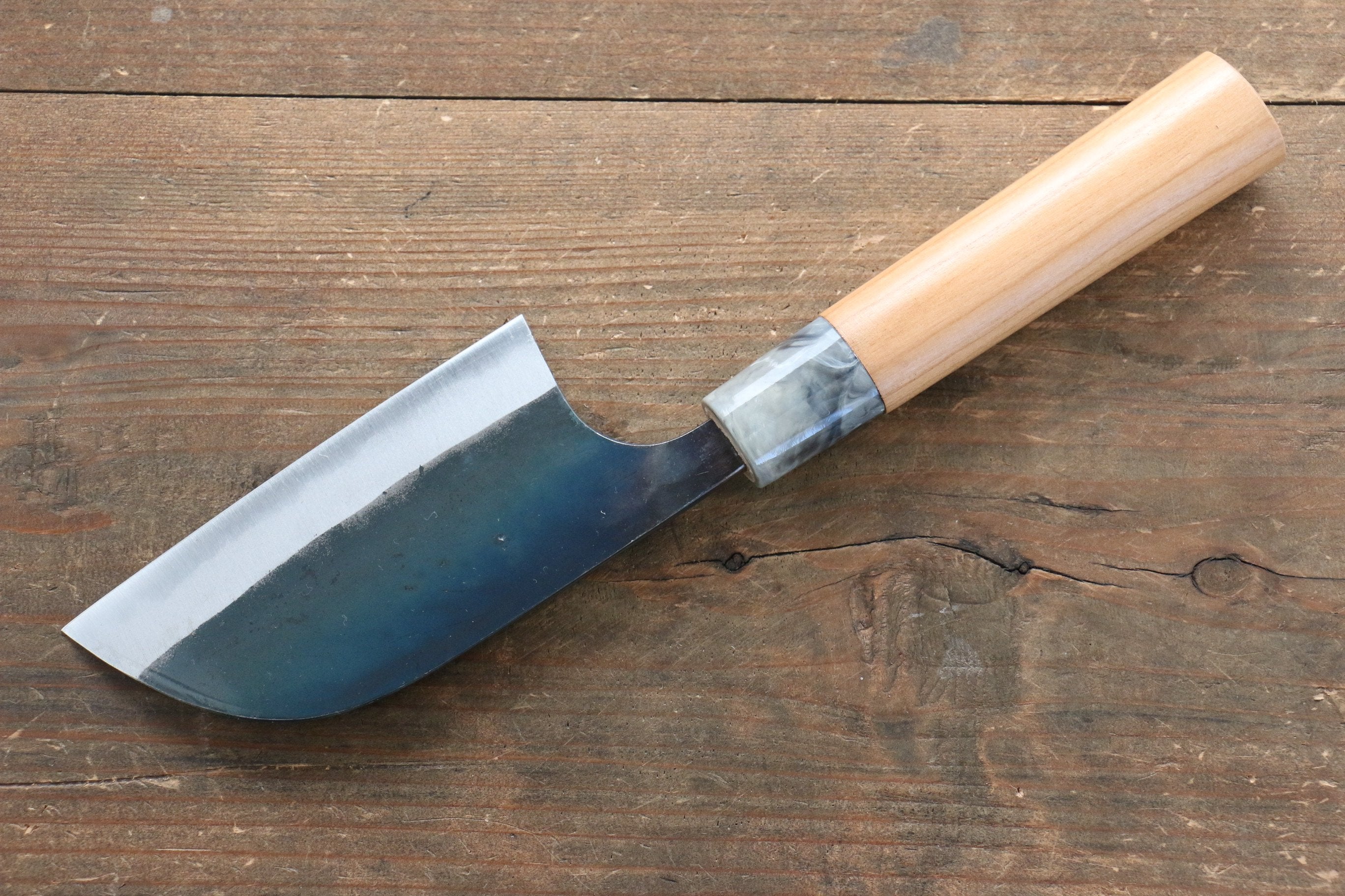 Masakage Mizu Blue Steel No.2 Black Finished Kamagata 115mm with American Cherry Handle - Seisuke Knife