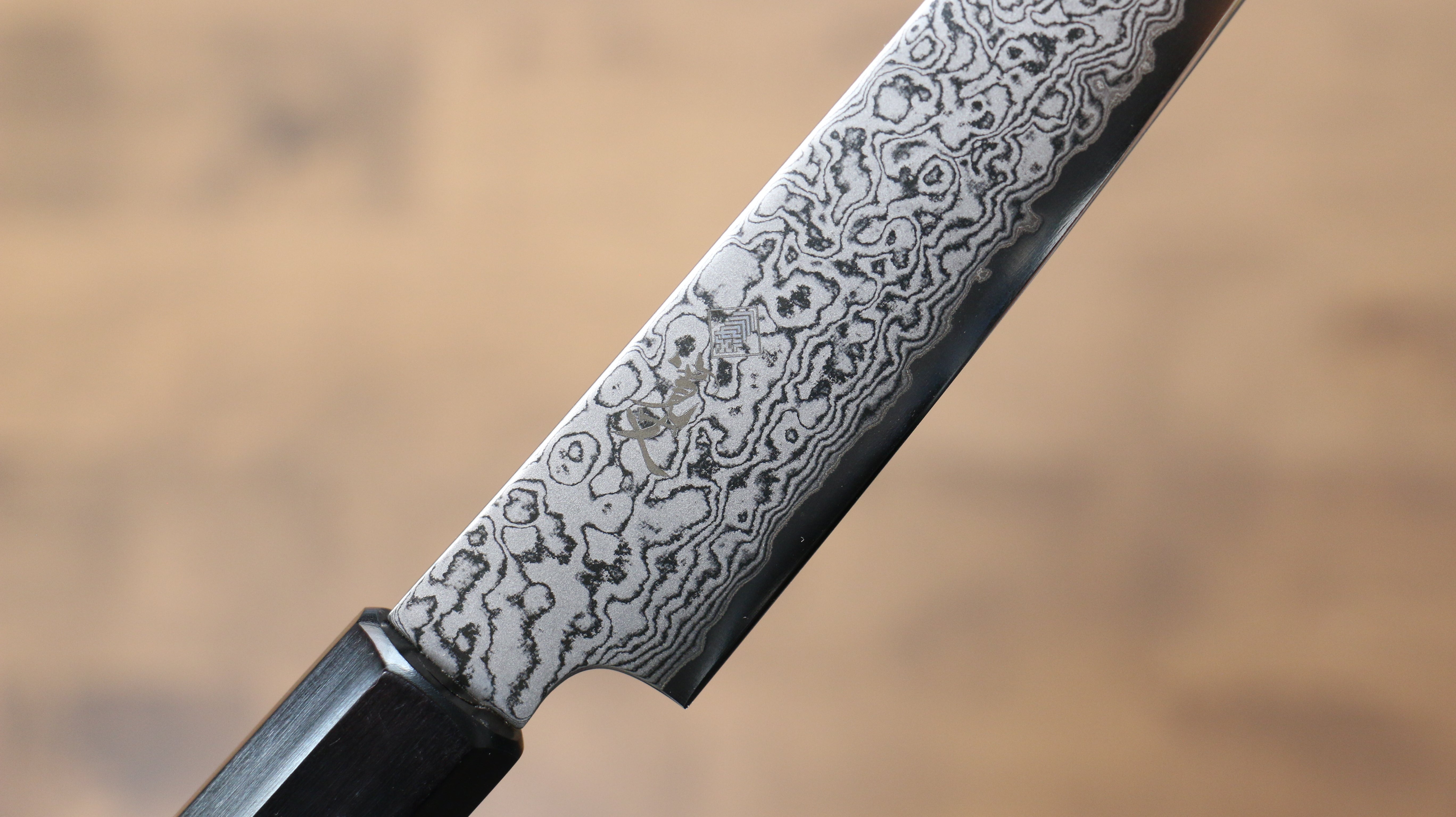 Kanjyo VG10 Damascus Kiritsuke Petty-Utility 180mm Gray Pakkawood Handle - Seisuke Knife