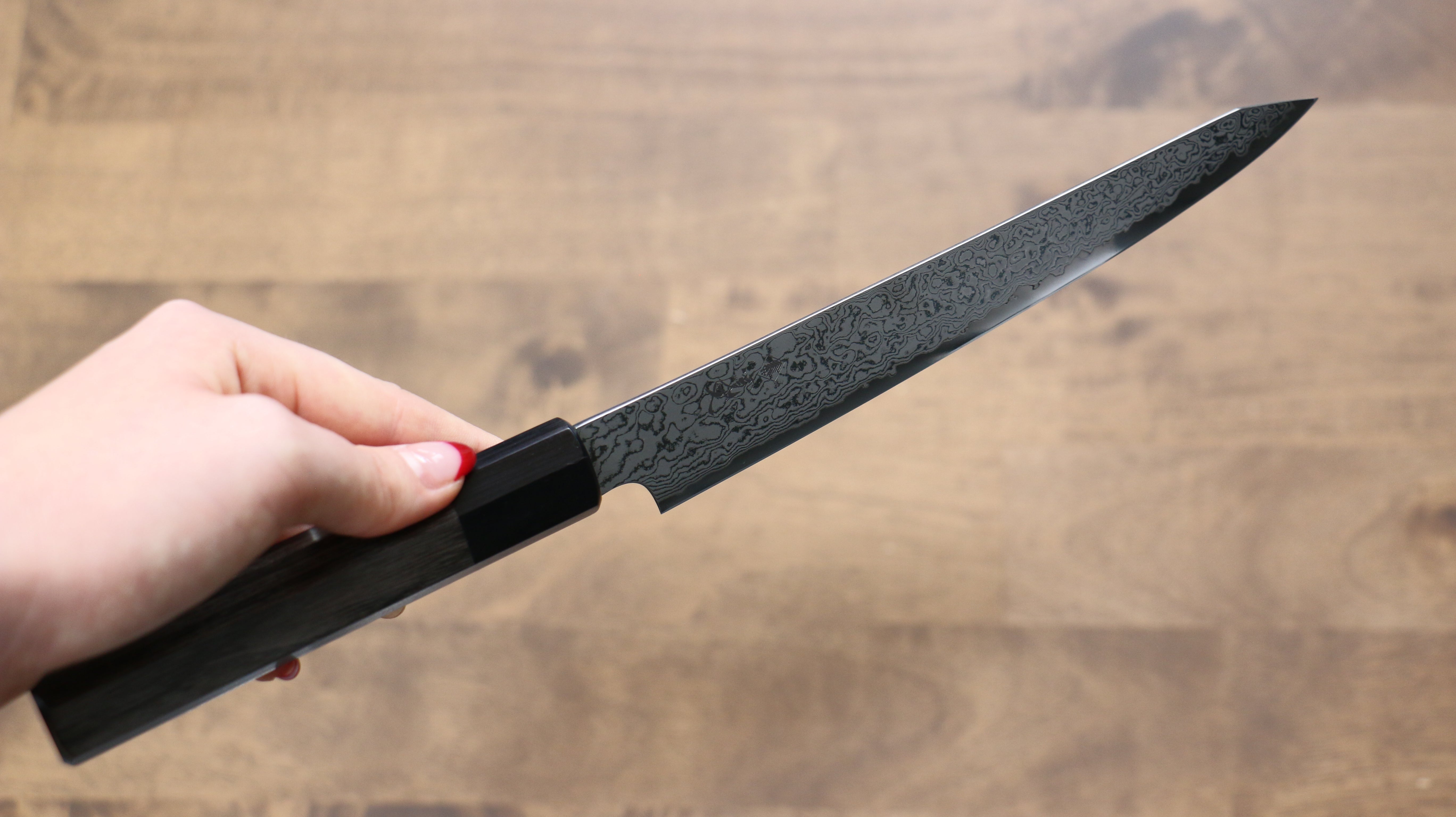 Kanjyo VG10 Damascus Kiritsuke Petty-Utility 180mm Gray Pakkawood Handle - Seisuke Knife