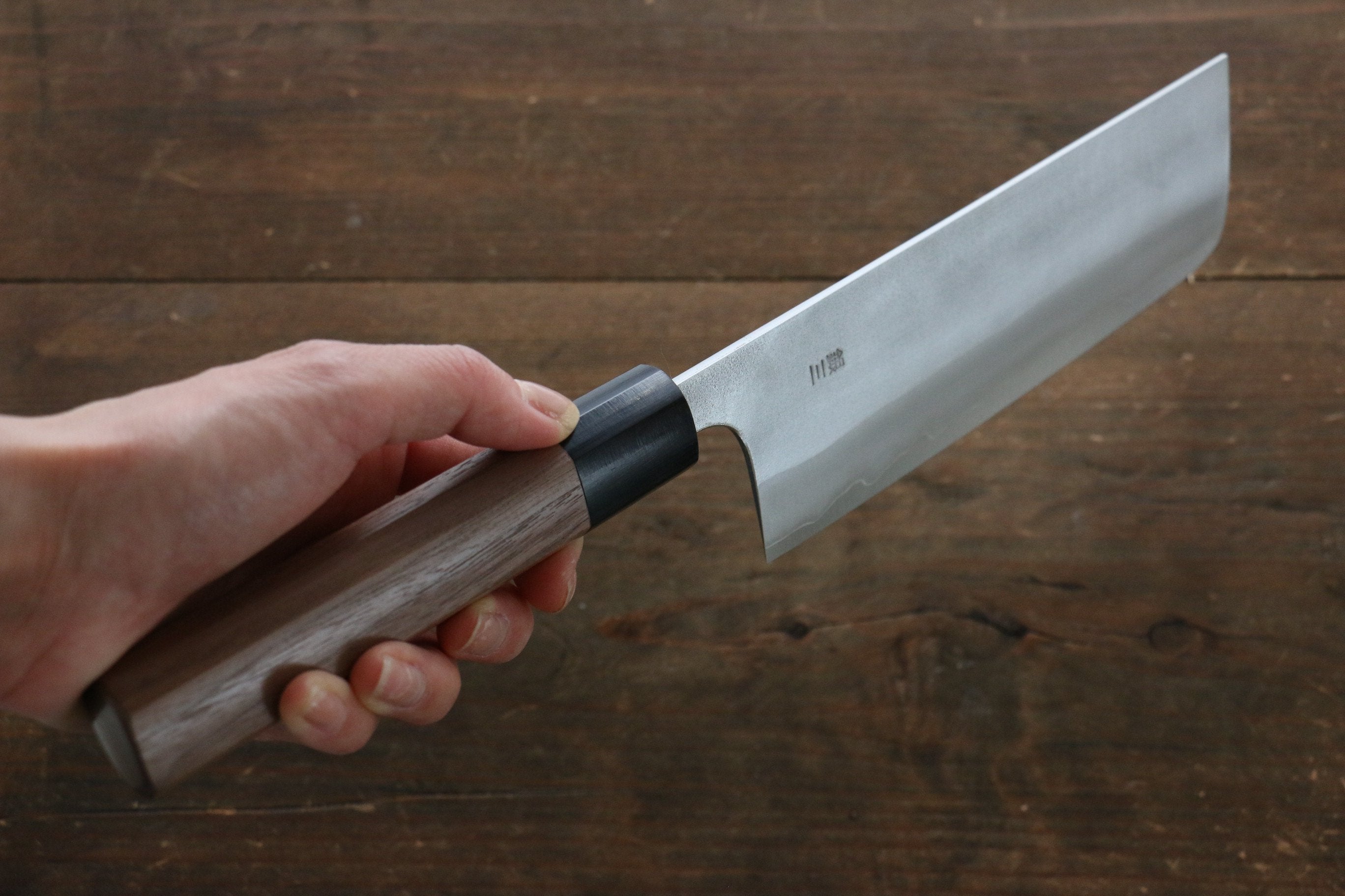 Yamamoto Silver Steel No.3 Nashiji Nashiji Japanese Chef Knife 165mm with Walnut Handle - Seisuke Knife