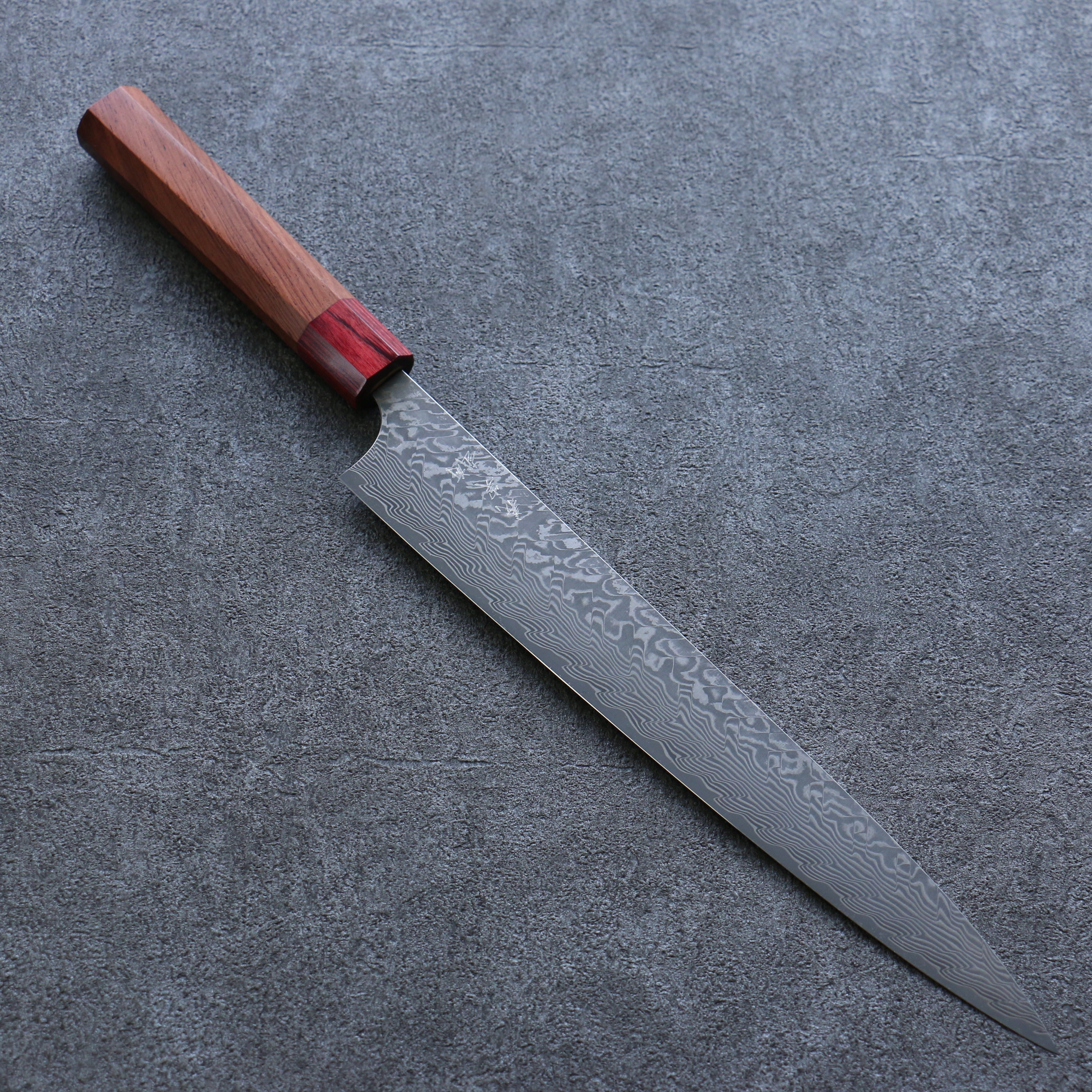 Yoshimi Kato SG2 Damascus Sujihiki 270mm Red Honduras Handle - Seisuke Knife