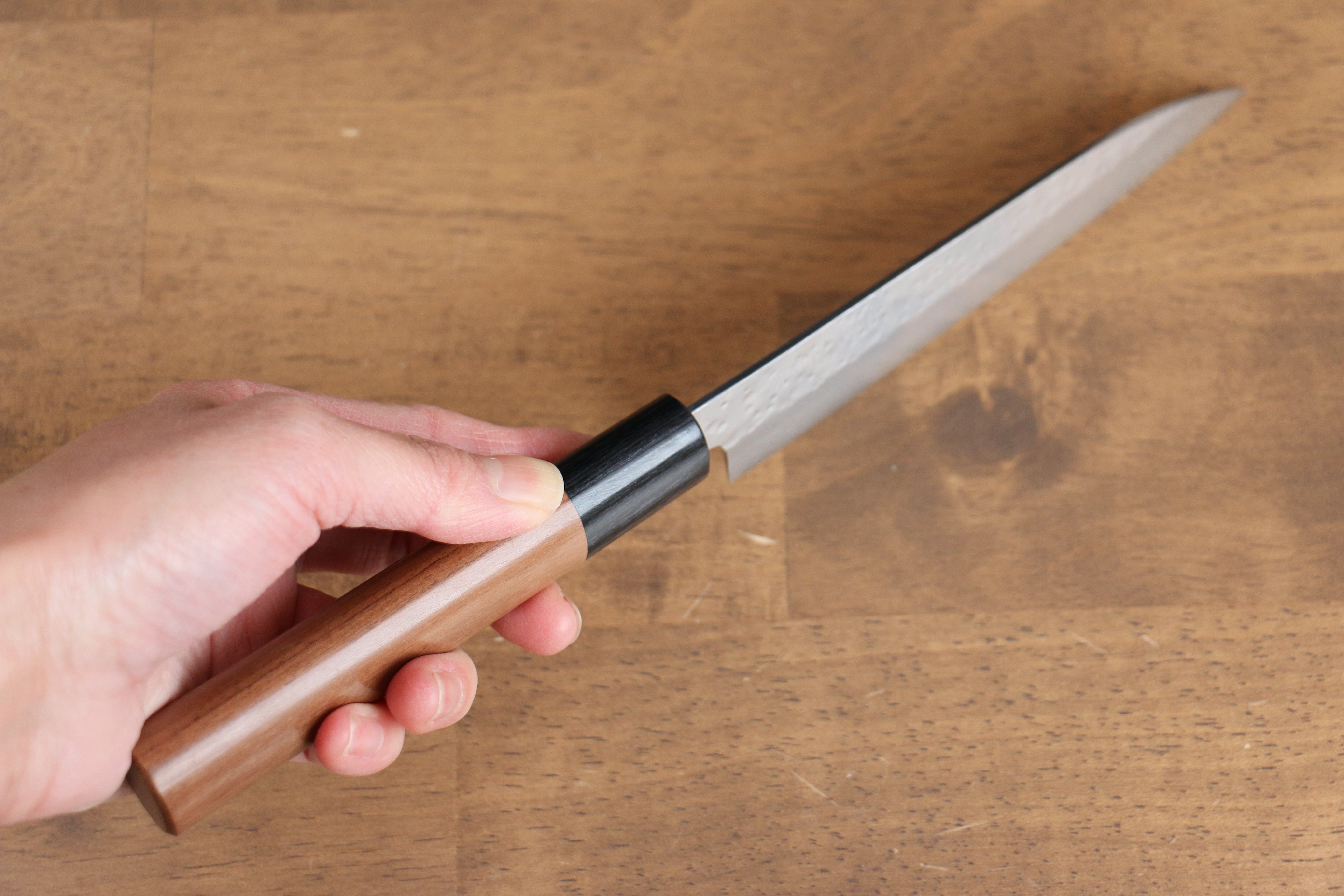 Makoto Kurosaki VG10 Maru Hammered Damascus Petty-Utility 135mm Morado Handle - Seisuke Knife