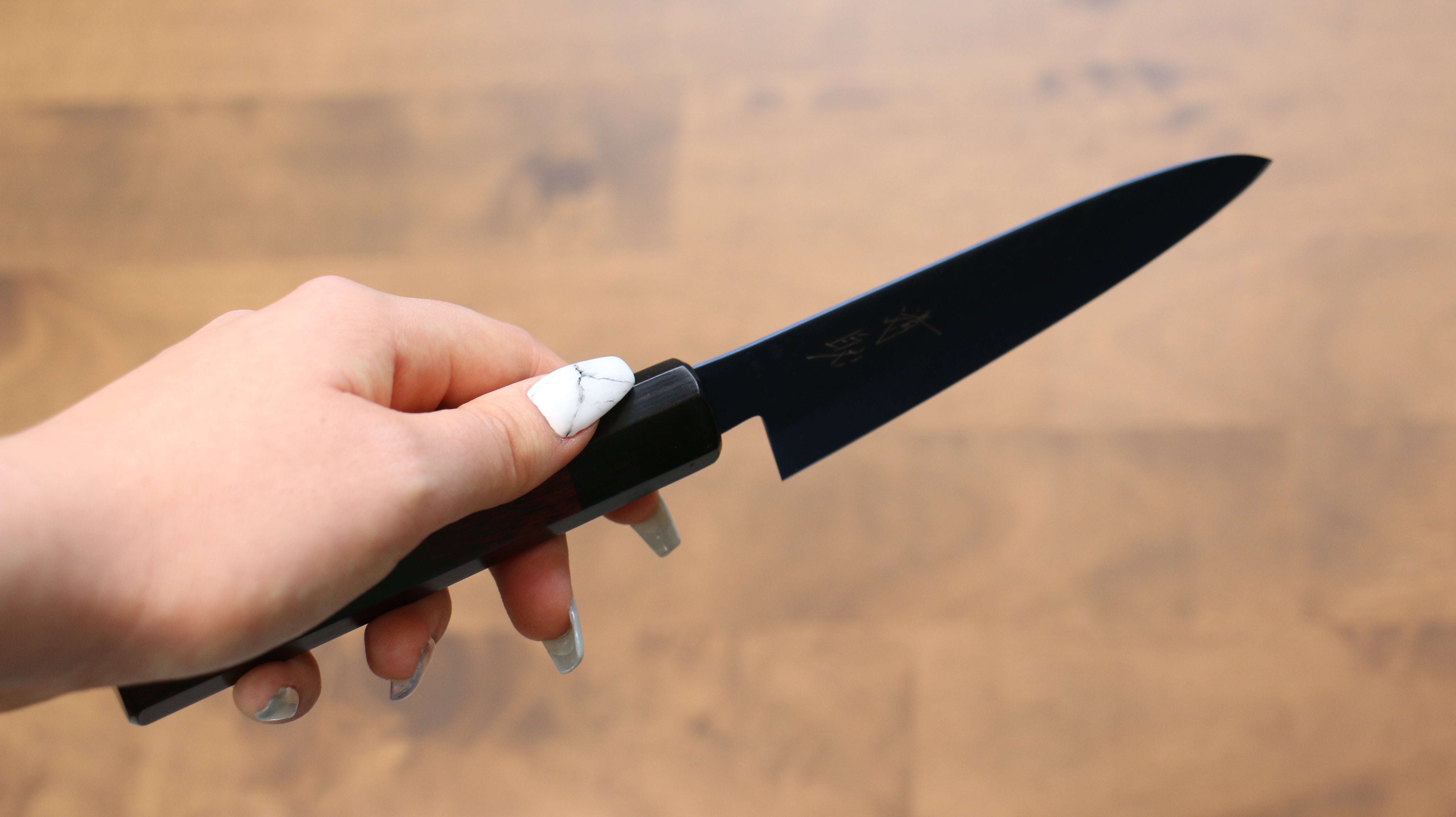 Seisuke SK-85 Ion-Plated Hammered Petty-Utility 120mm Red Pakkawood Handle - Seisuke Knife