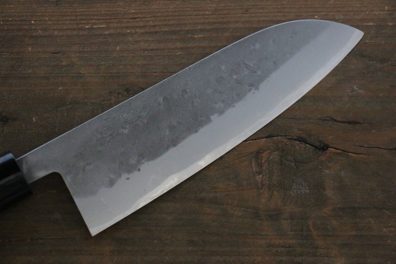 Seisuke Blue Steel No.2 Nashiji Santoku 165mm Chestnut Handle - Seisuke Knife