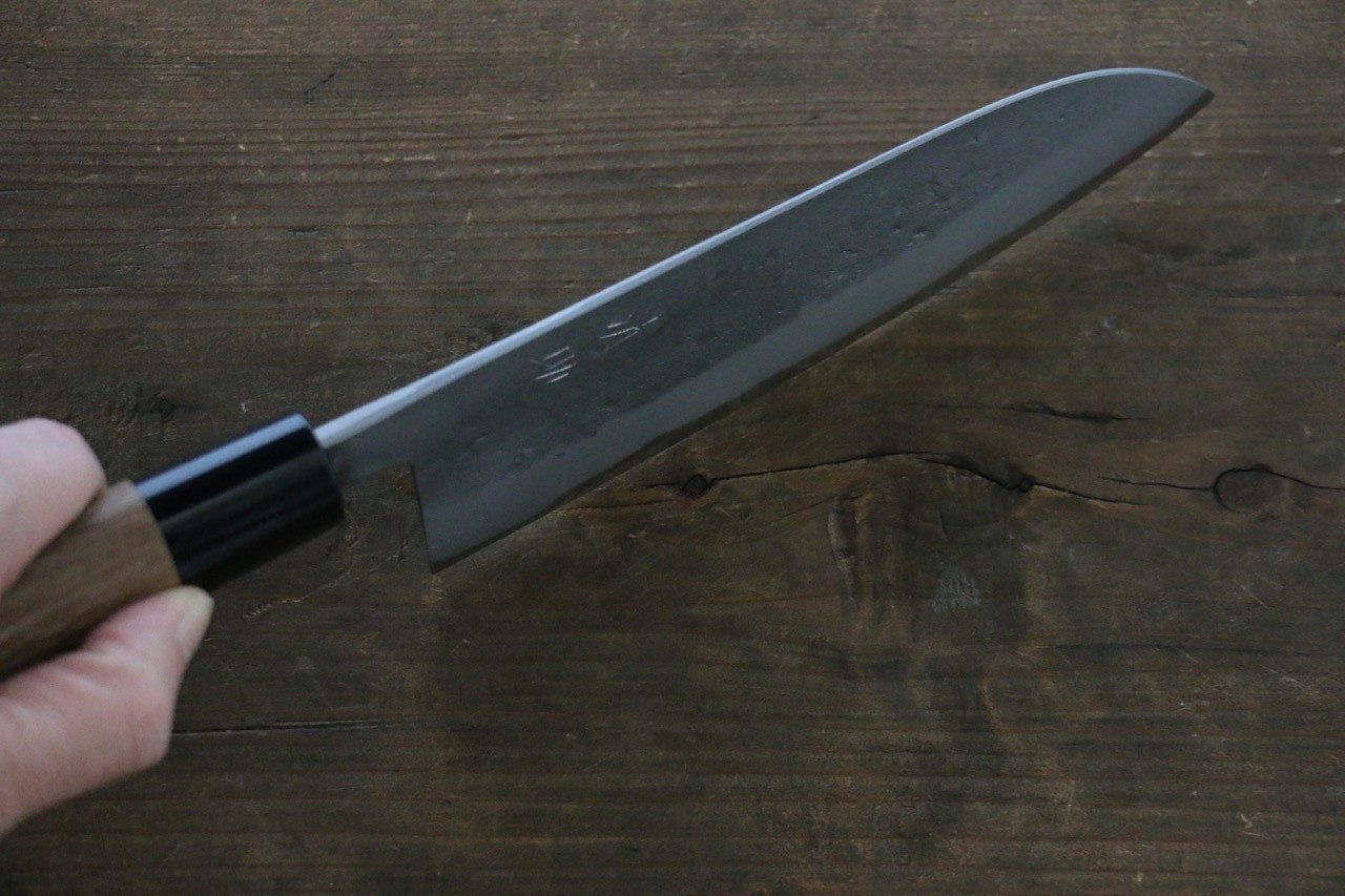 Seisuke Blue Steel No.2 Nashiji Santoku 165mm Chestnut Handle - Seisuke Knife