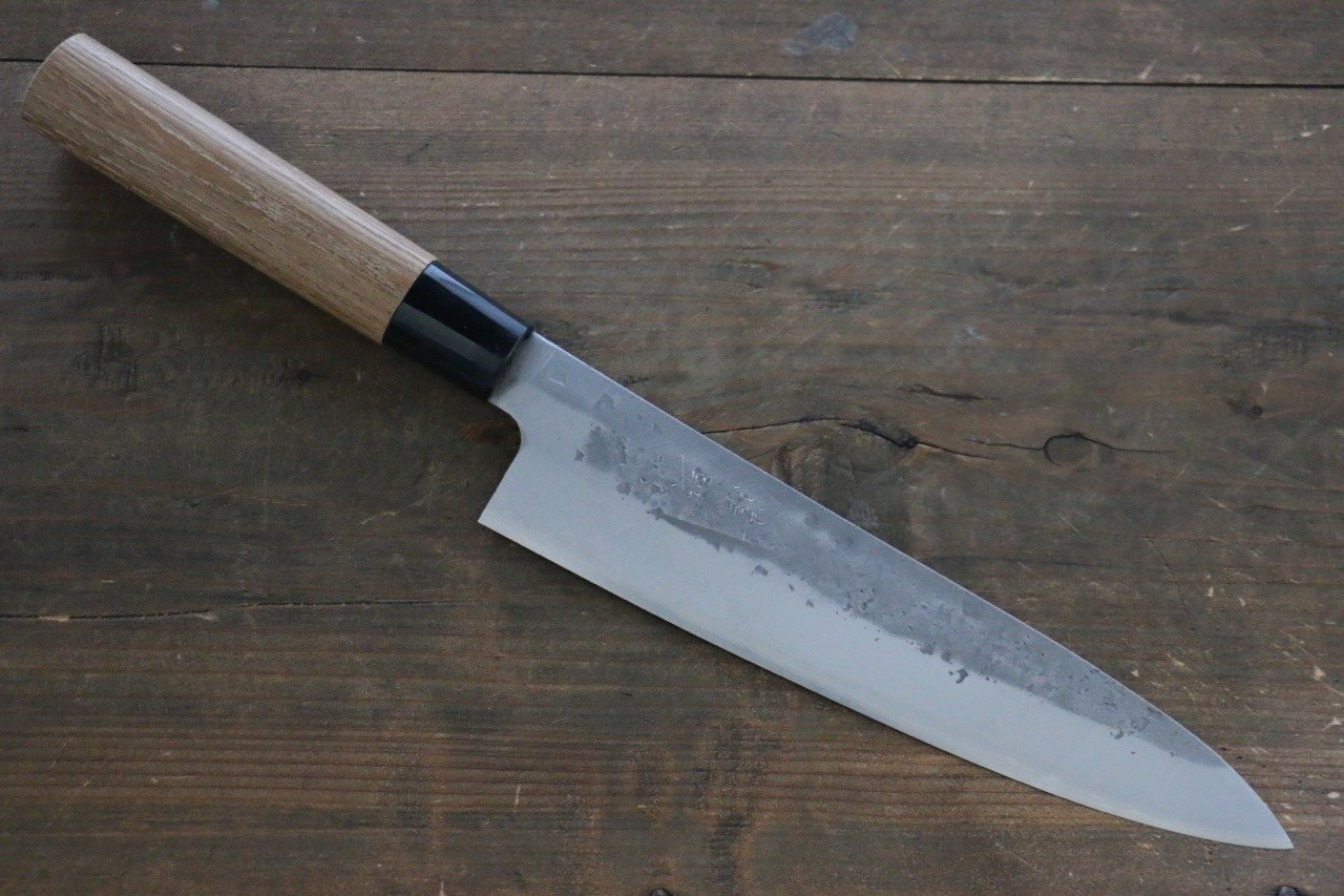 Seisuke Blue Steel No.2 Nashiji Gyuto 210mm Chestnut Handle - Seisuke Knife