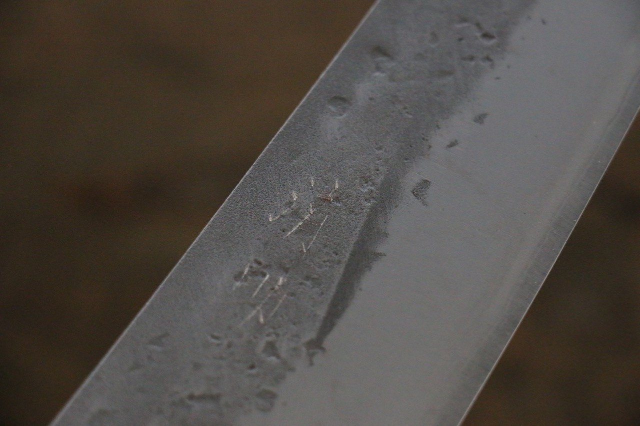 Seisuke Blue Steel No.2 Nashiji Gyuto 210mm Chestnut Handle - Seisuke Knife